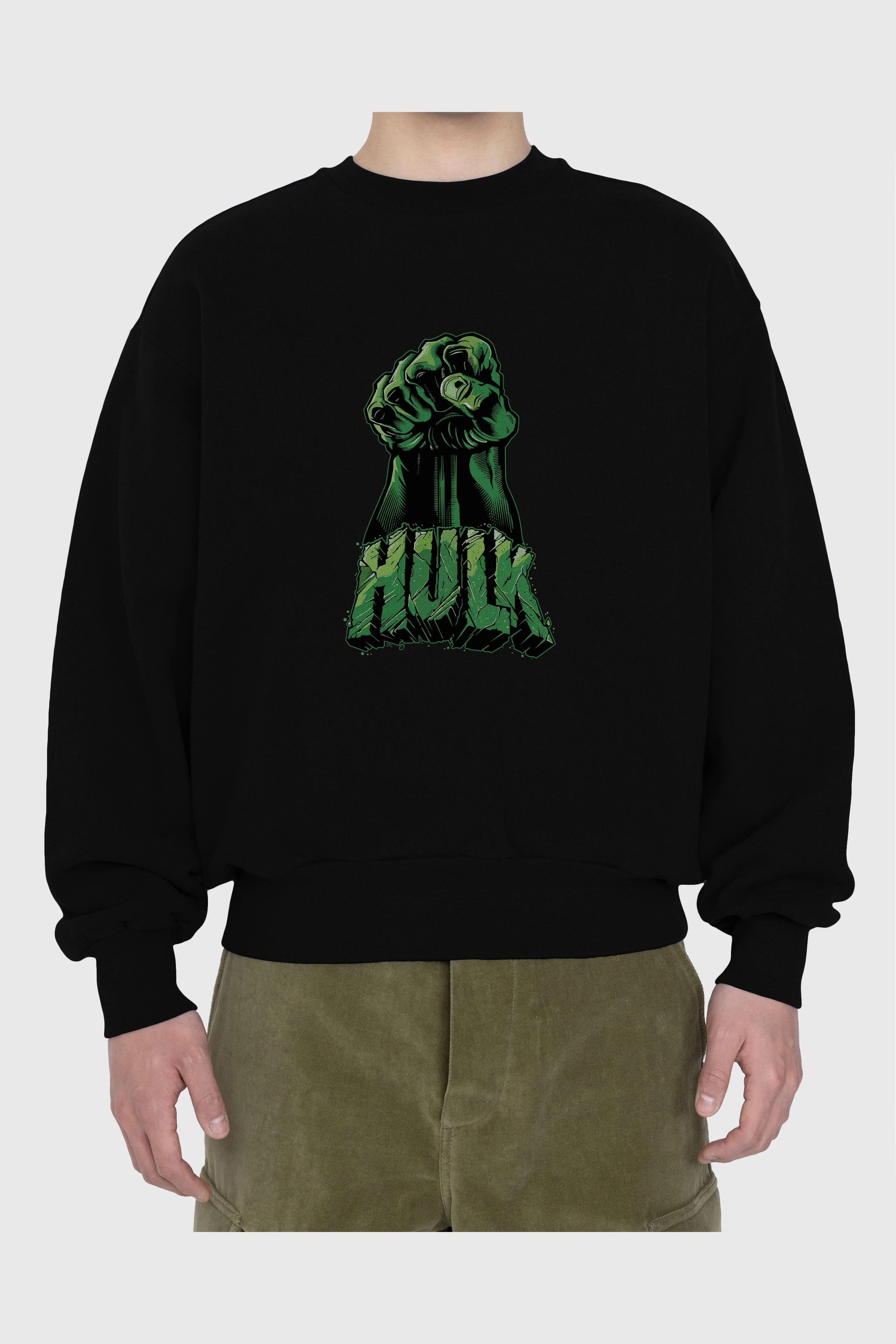 Hulk (1) Ön Baskılı Oversize Sweatshirt Erkek Kadın Unisex