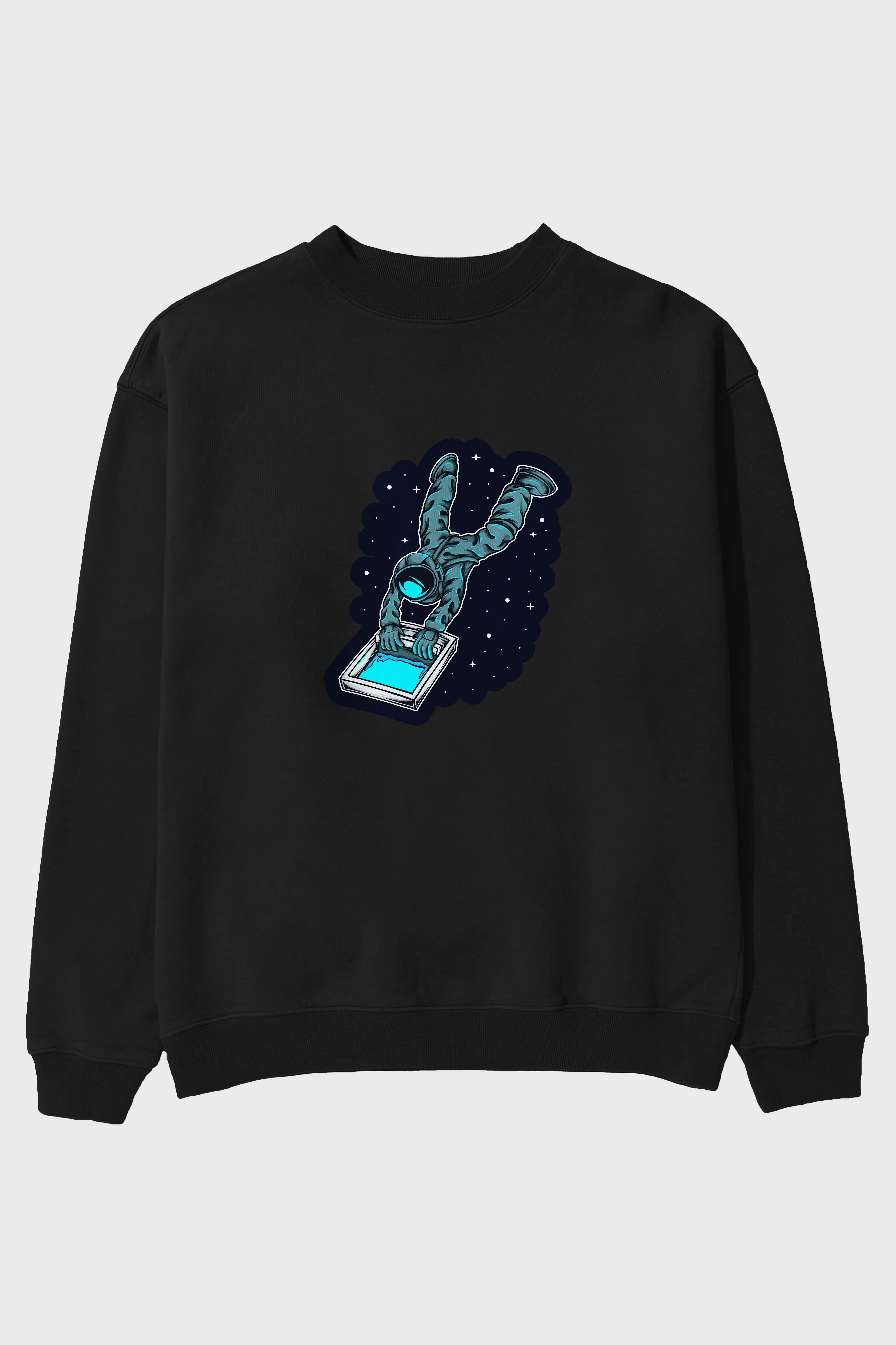 Astroscreen Sticker Ön Baskılı Oversize Sweatshirt Erkek Kadın Unisex