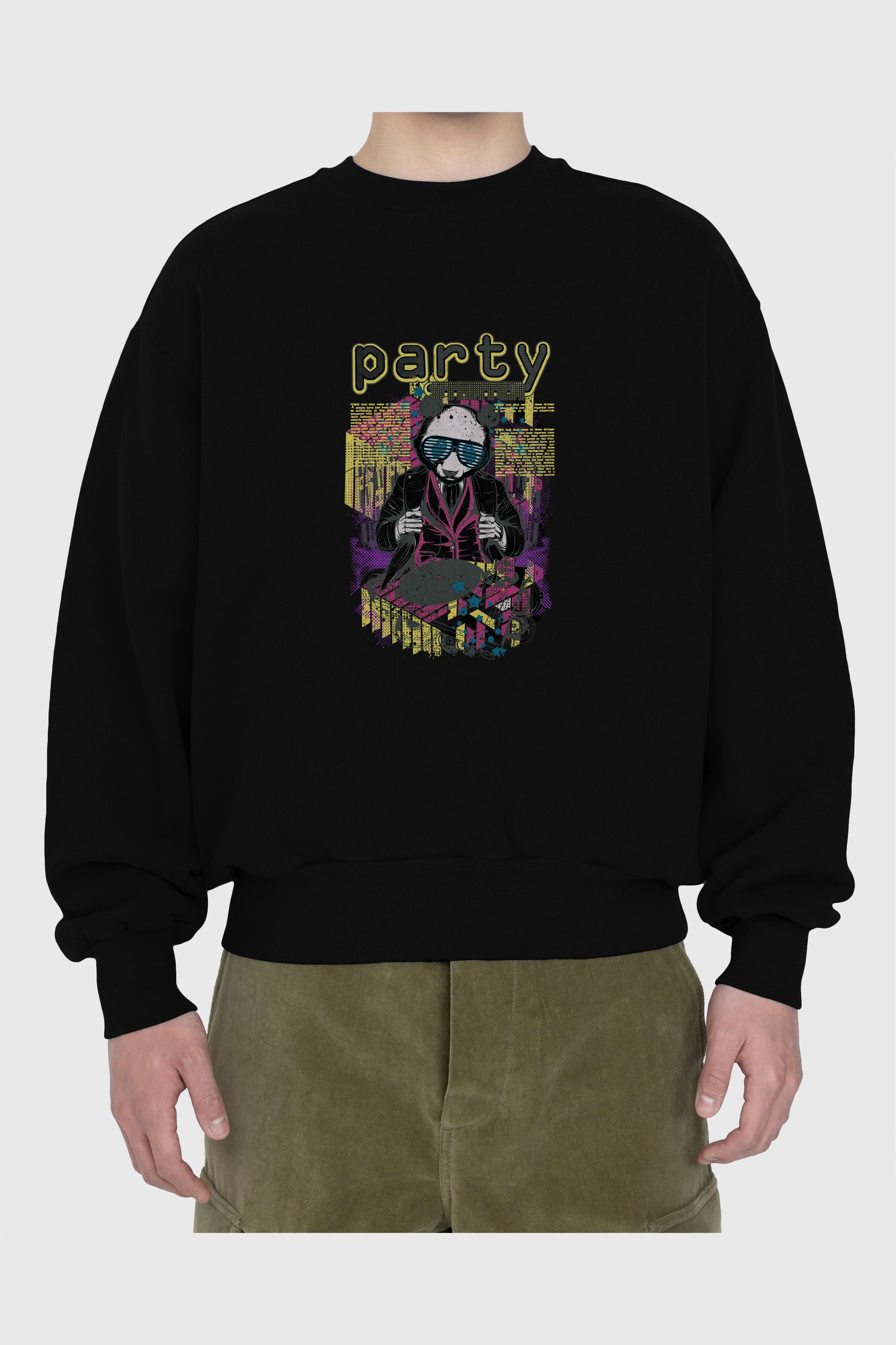 Party Starter Ön Baskılı Oversize Sweatshirt Erkek Kadın Unisex