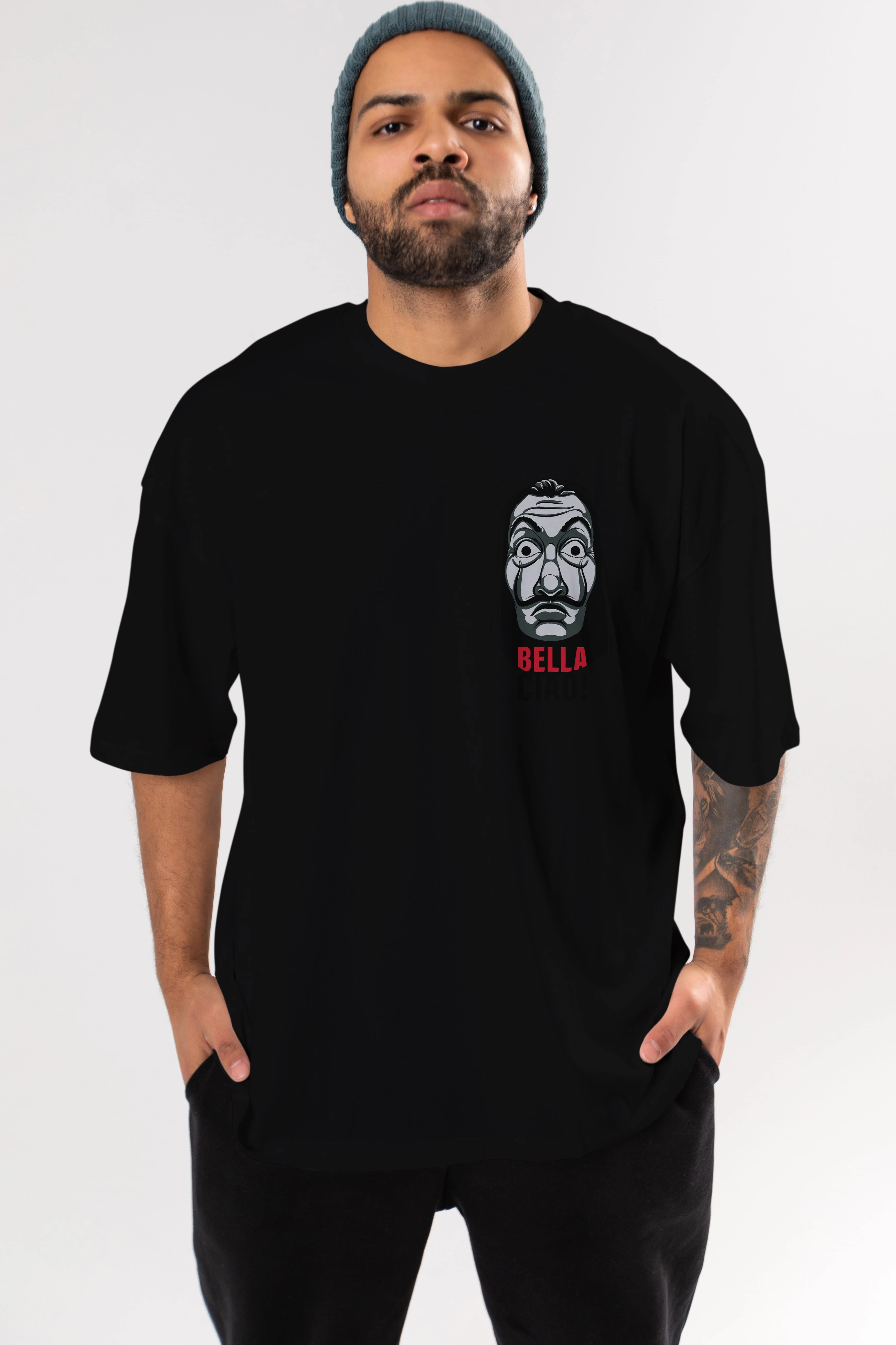 La Casa De Papel (12) Ön Sol Baskılı Oversize t-shirt Erkek Kadın Unisex %100 Pamuk Bisiklet Yaka tişort