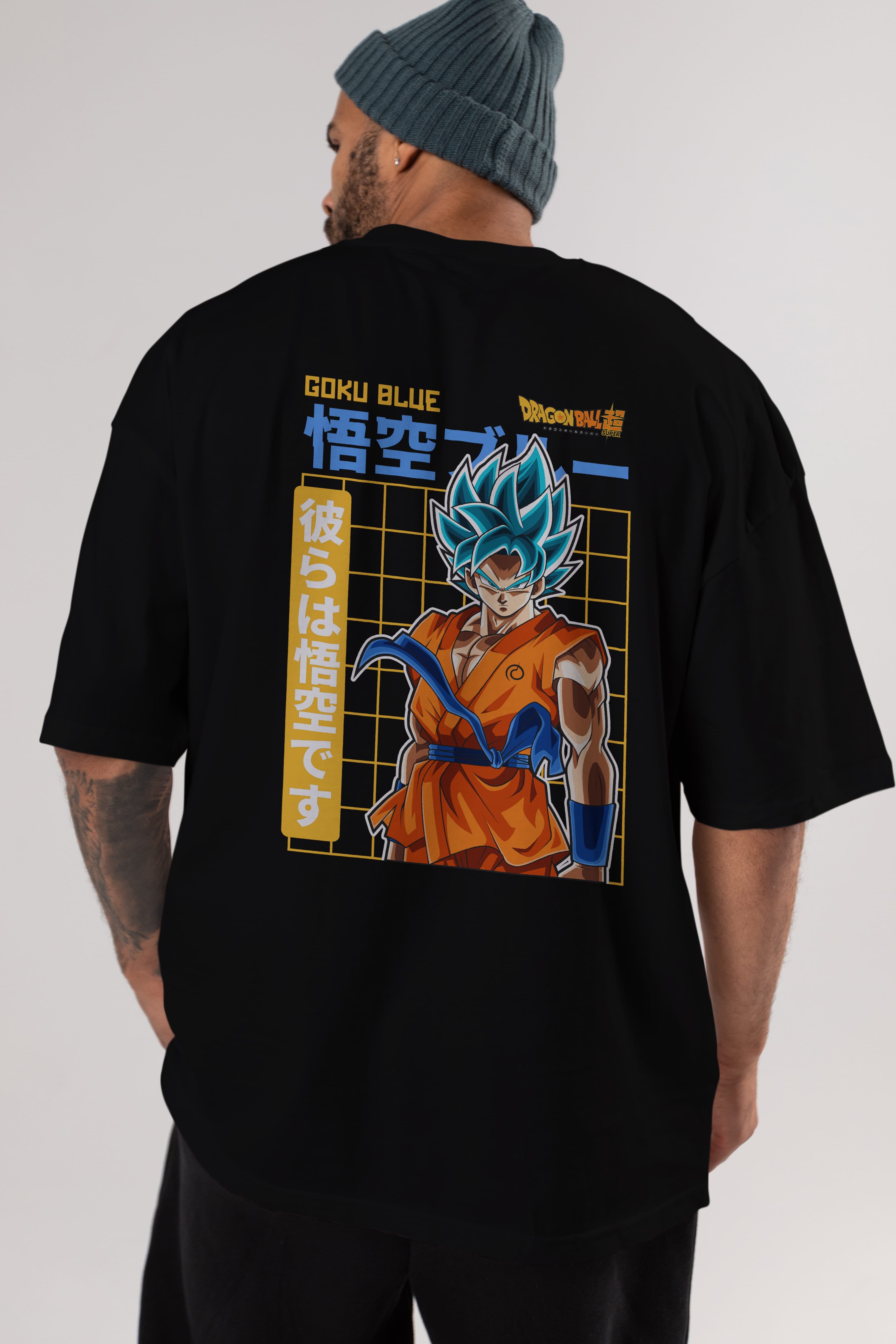 GOKU 1 Anime Arka Baskılı Oversize t-shirt Erkek Kadın Unisex