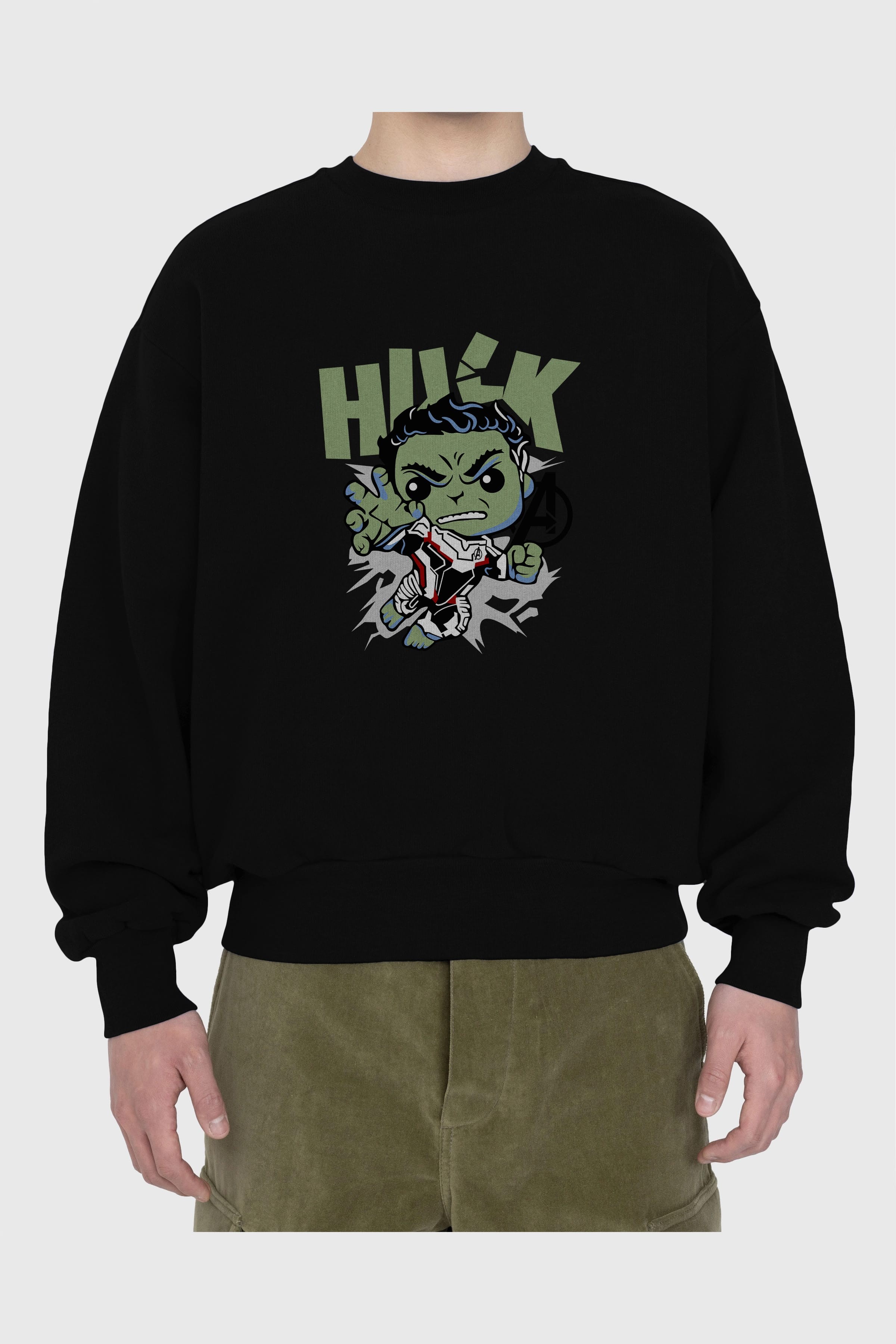 Hulk (8) Ön Baskılı Oversize Sweatshirt Erkek Kadın Unisex