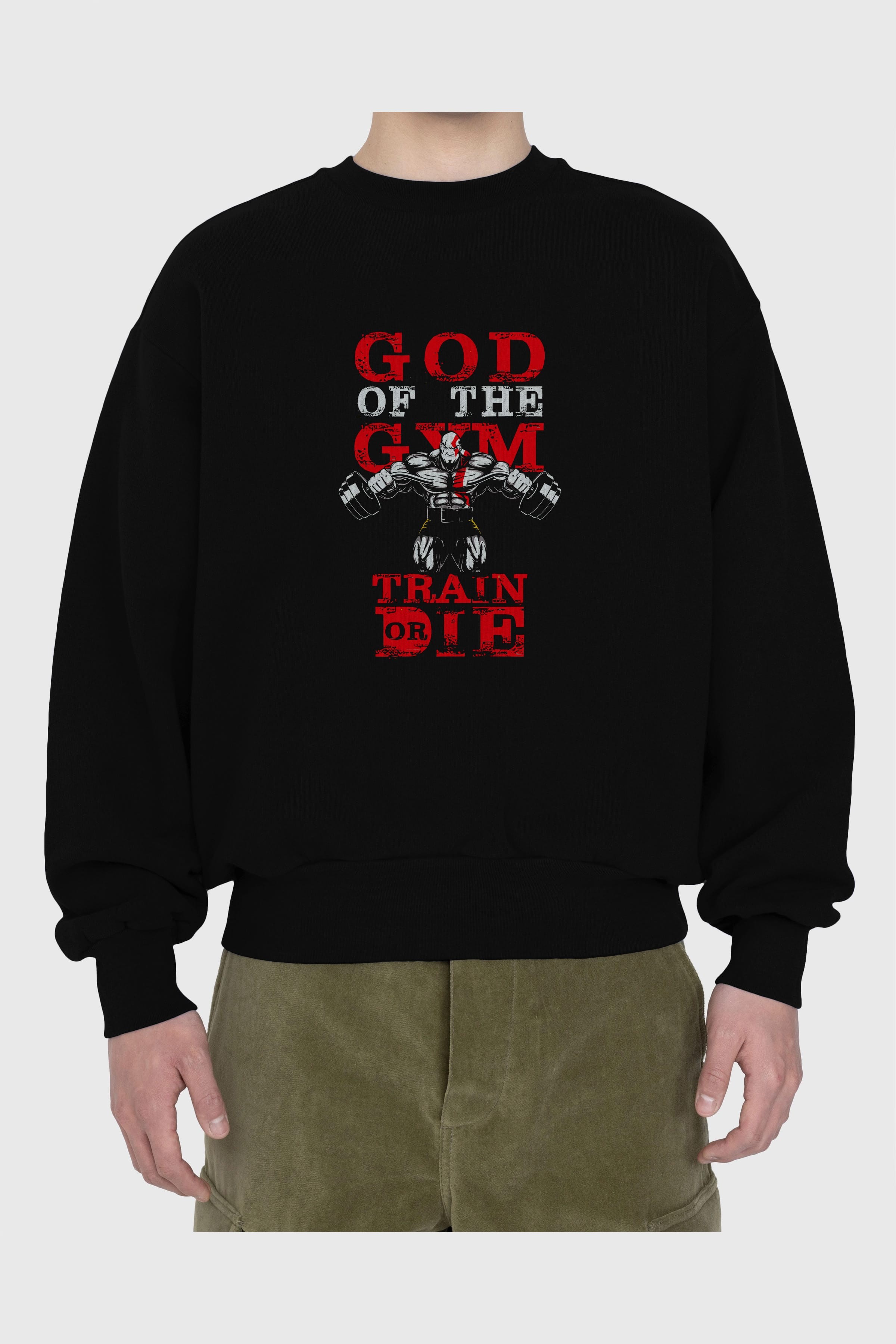 God of The GYM Ön Baskılı Oversize Sweatshirt Erkek Kadın Unisex