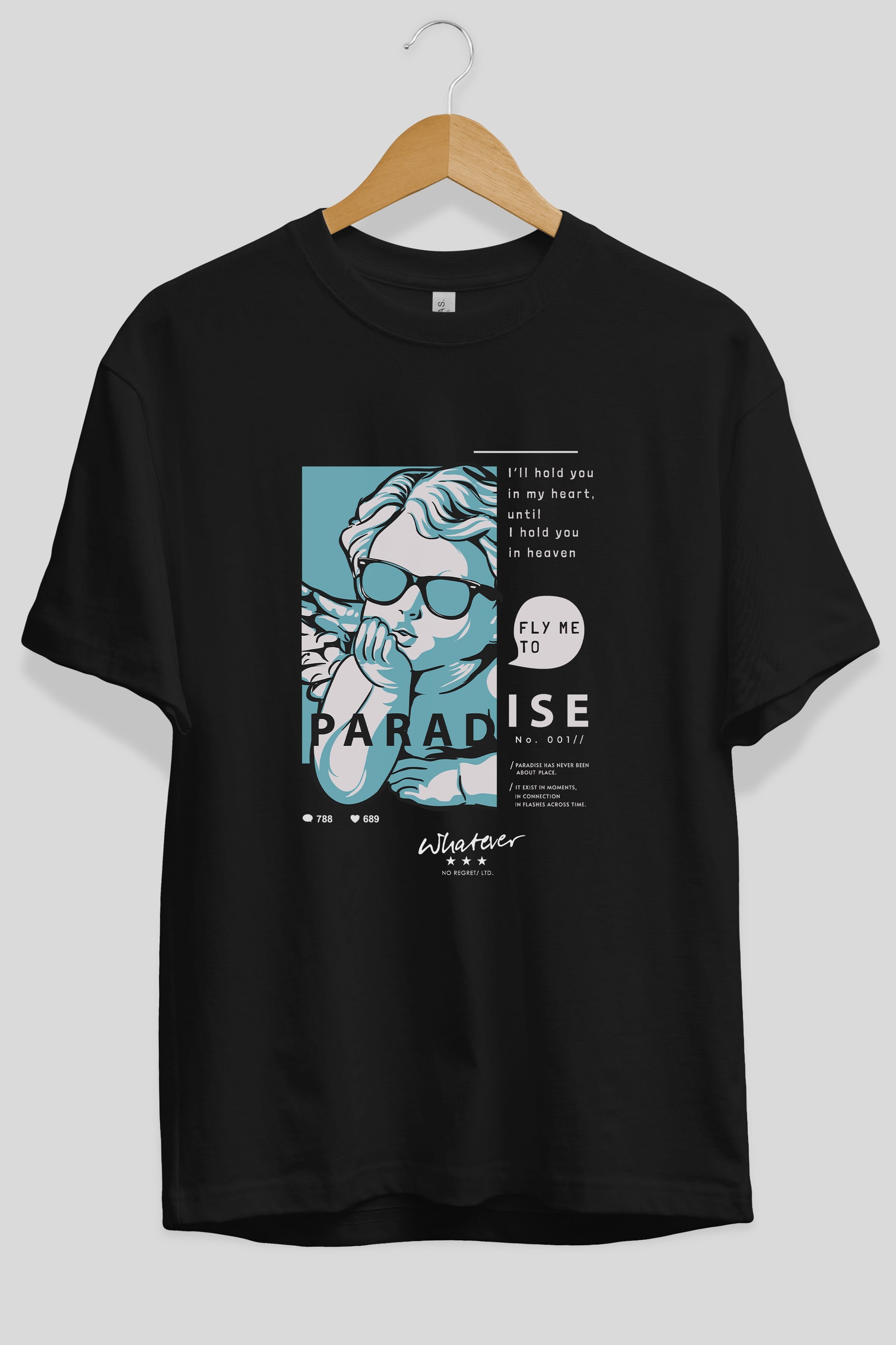 Paradise Fly to Me Ön Baskılı Oversize t-shirt Erkek Kadın Unisex