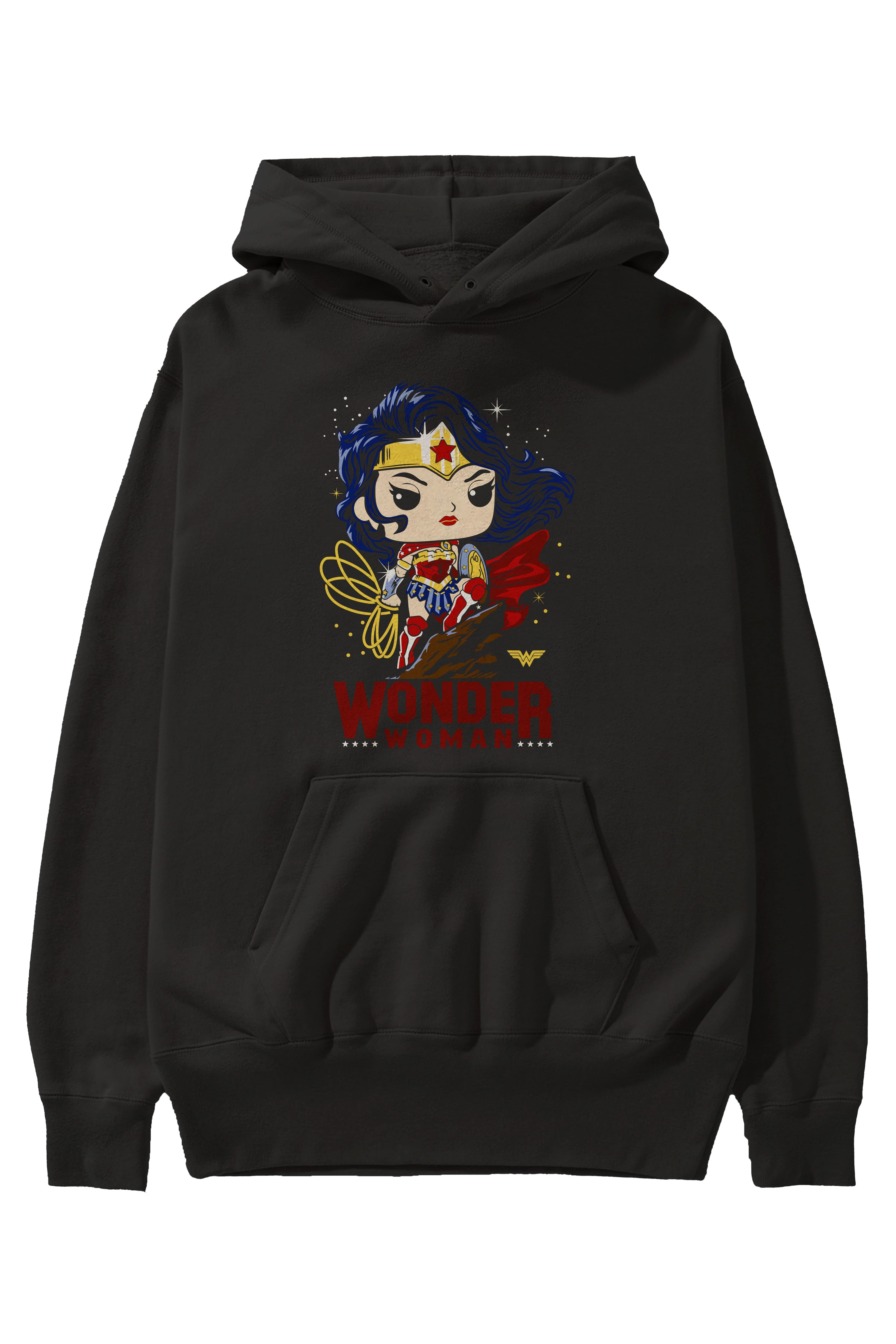 Wonder Woman (2) Ön Baskılı Hoodie Oversize Kapüşonlu Sweatshirt Erkek Kadın Unisex