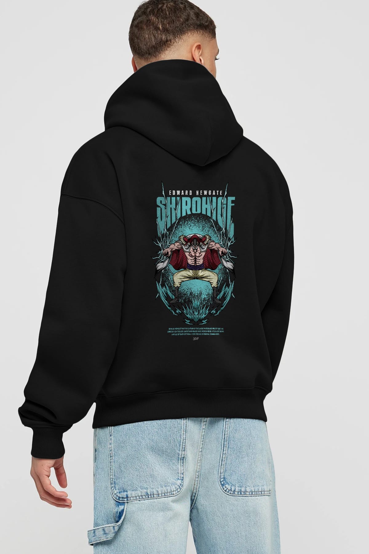 Shirohige Anime Arka Baskılı Hoodie Oversize Kapüşonlu Sweatshirt Erkek Kadın Unisex