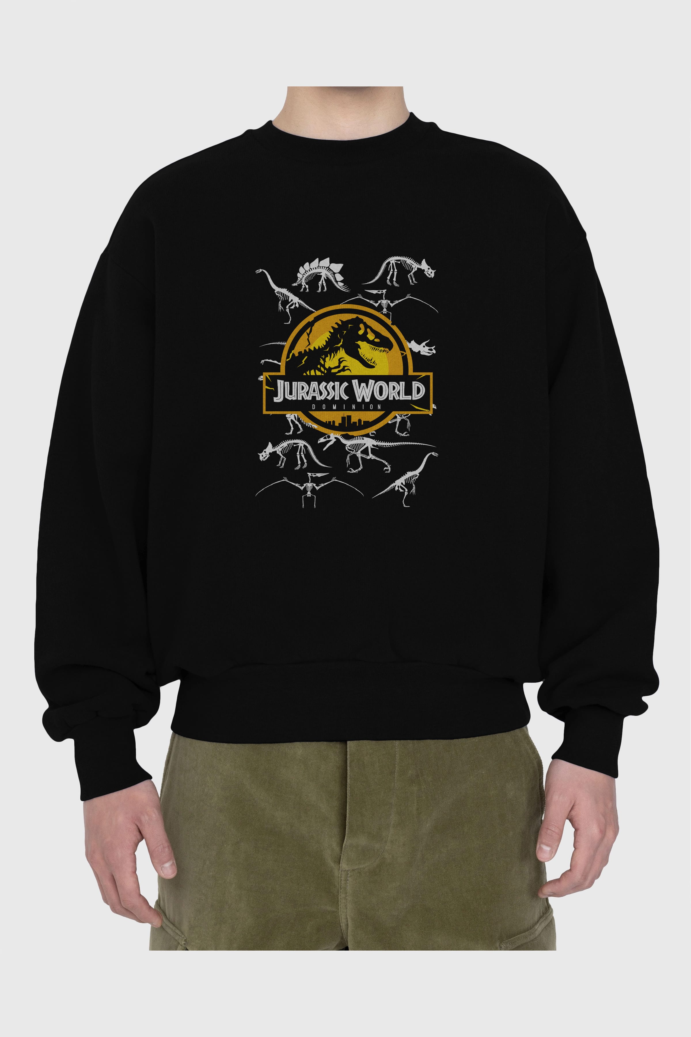 Jurassic Park (5) Ön Baskılı Oversize Sweatshirt Erkek Kadın Unisex