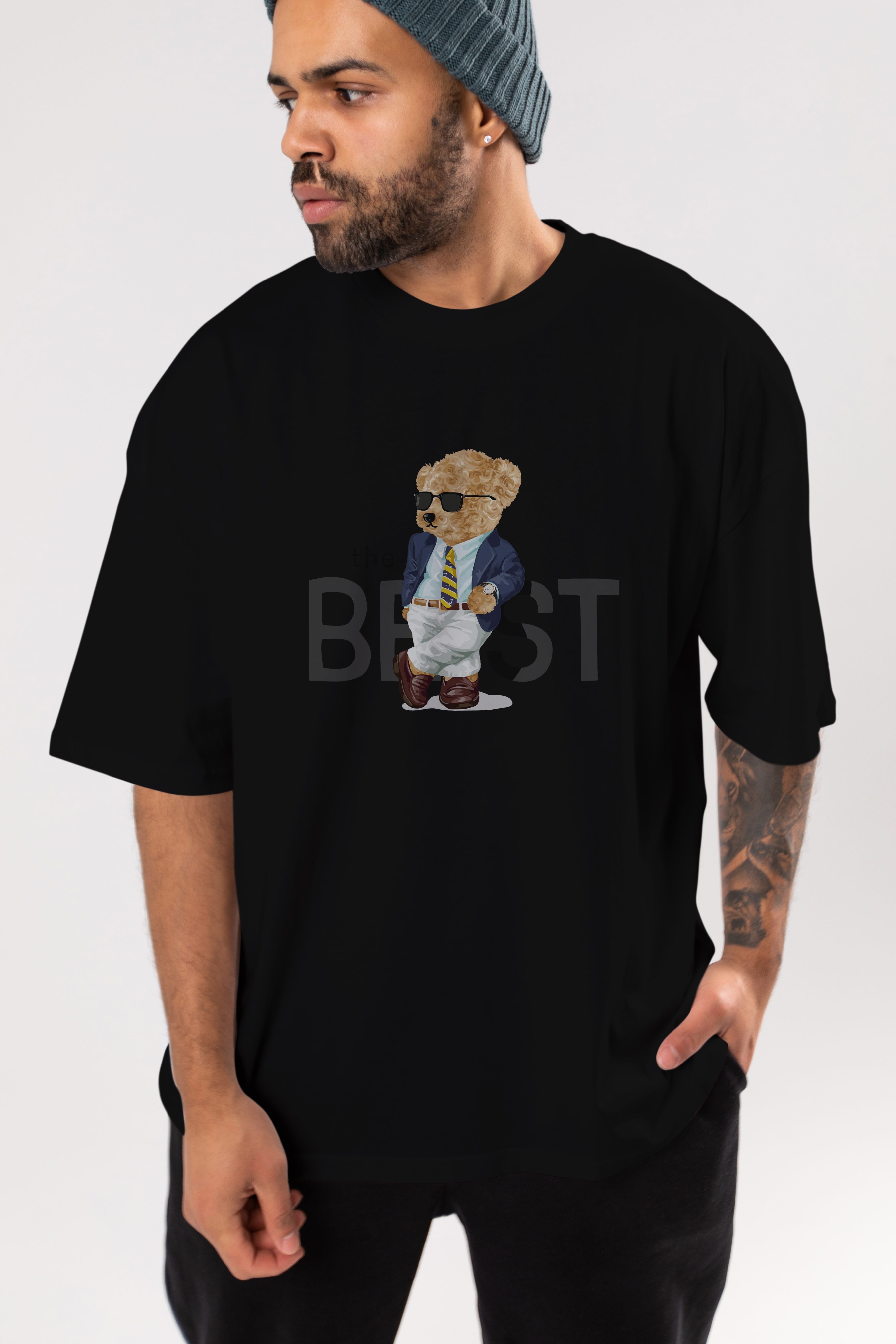 Teddy Bear The Best Ön Baskılı Oversize t-shirt Erkek Kadın Unisex %100 Pamuk