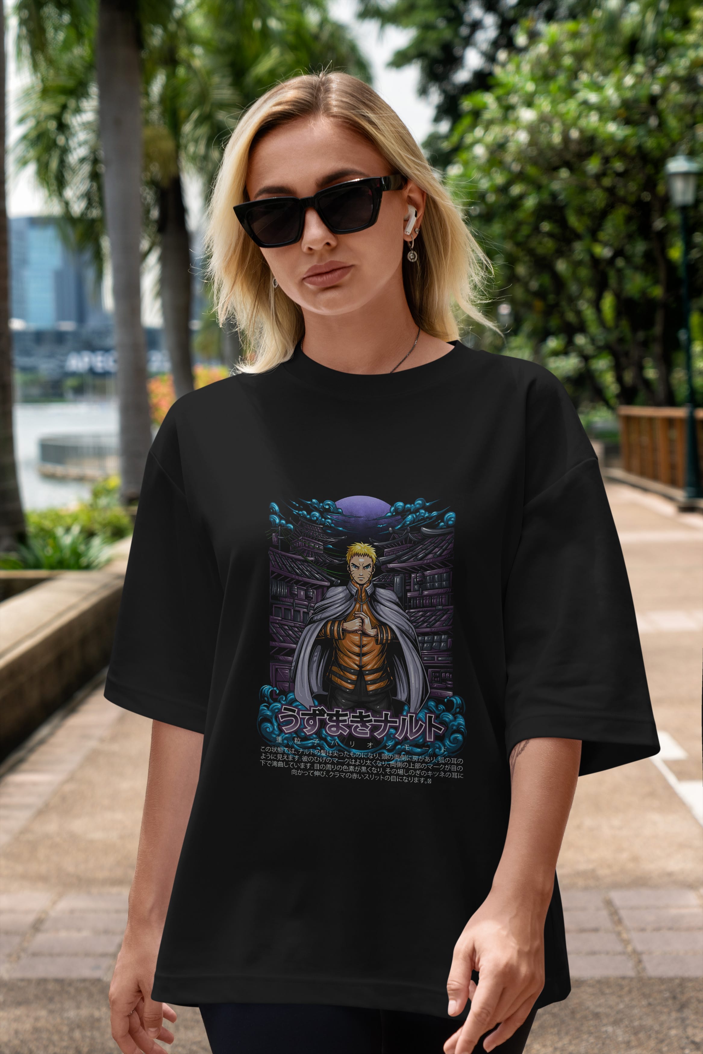 NARUTO (8) Anime Ön Baskılı Oversize t-shirt %100 pamuk Erkek Kadın Unisex