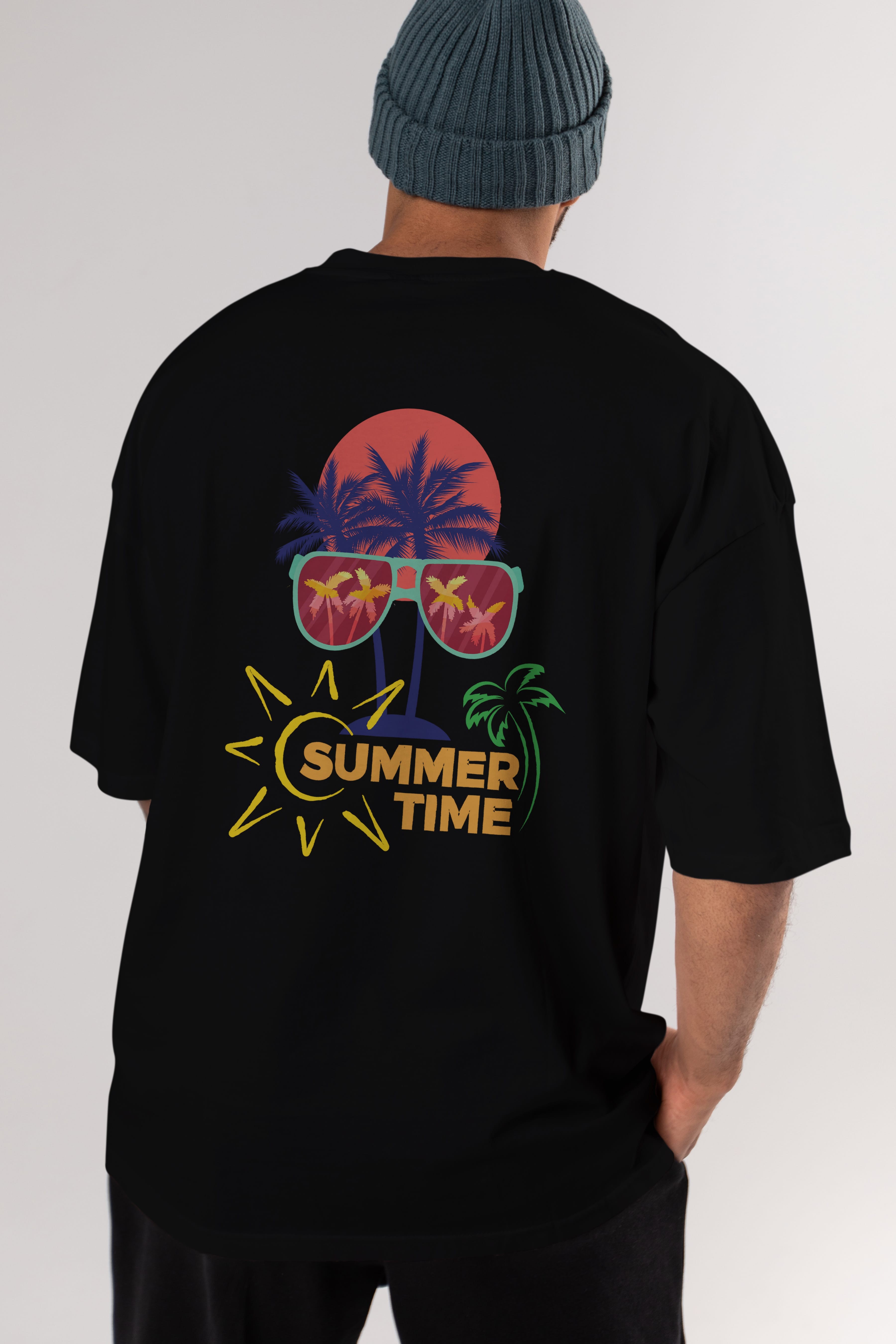 Summer Time Yazılı Arka Baskılı Oversize t-shirt Erkek Kadın Unisex