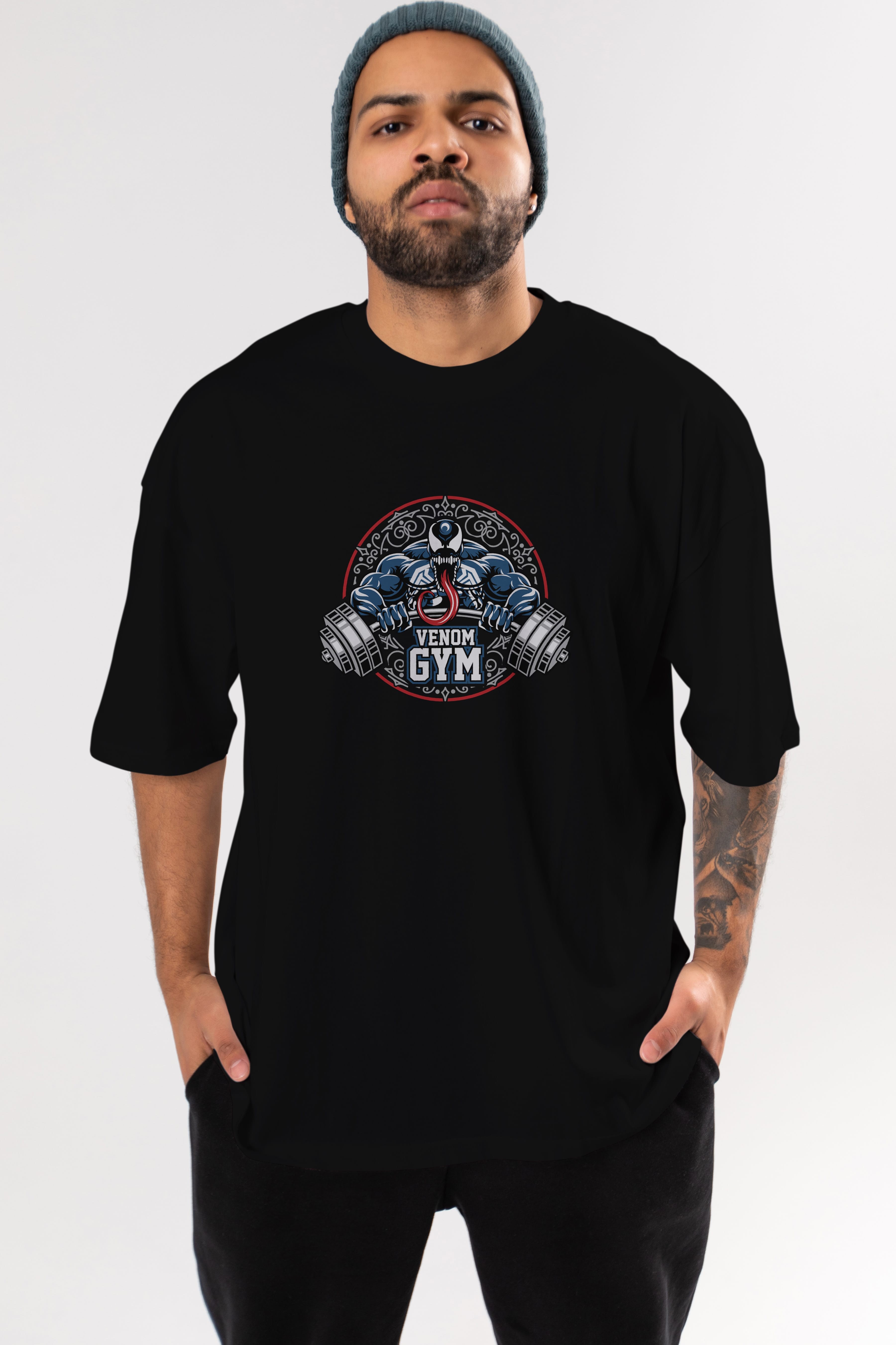 Venom GYM Ön Baskılı Oversize t-shirt Erkek Kadın Unisex %100 Pamuk Bisiklet Yaka tişort