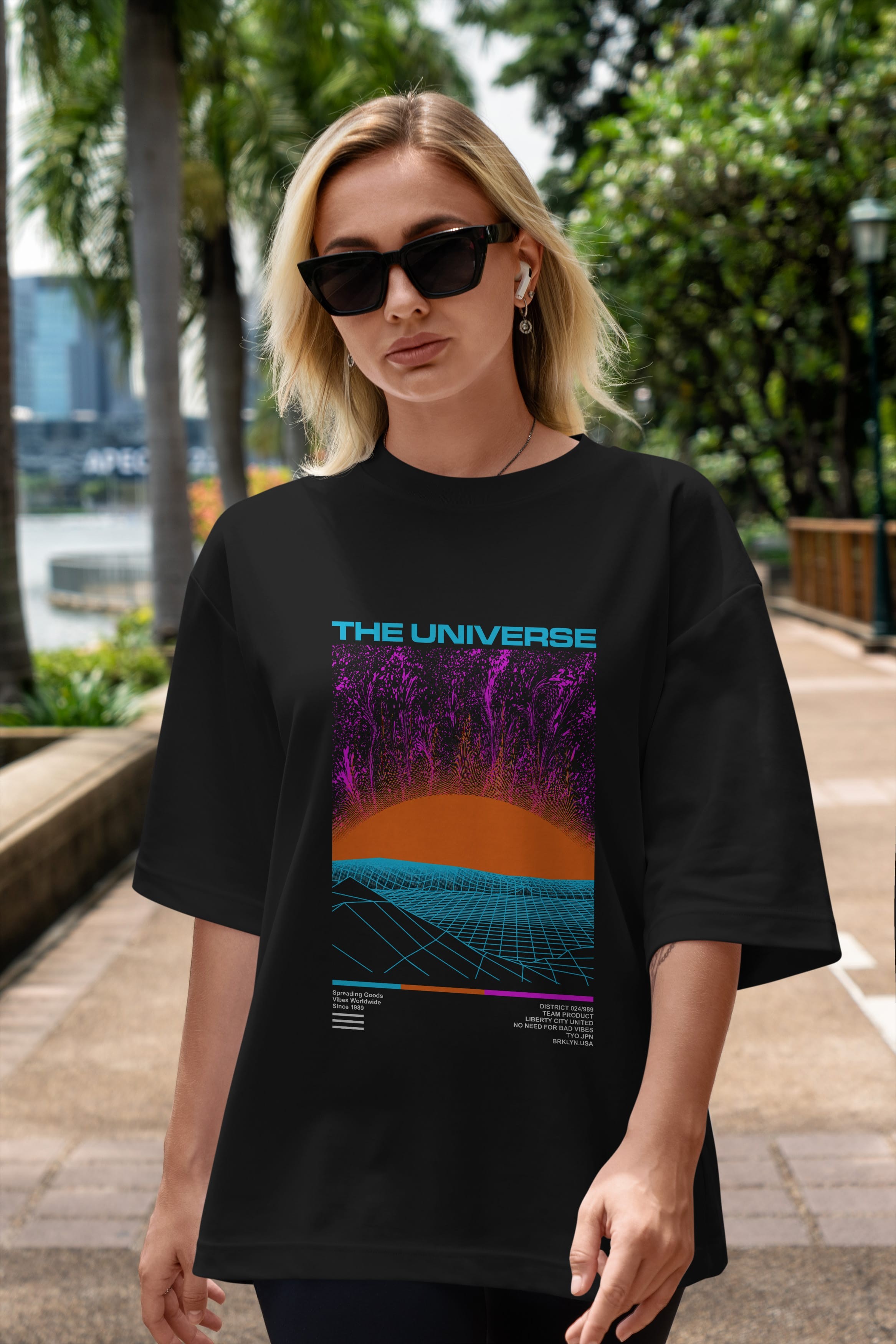The Universe Ön Baskılı Oversize t-shirt Erkek Kadın Unisex