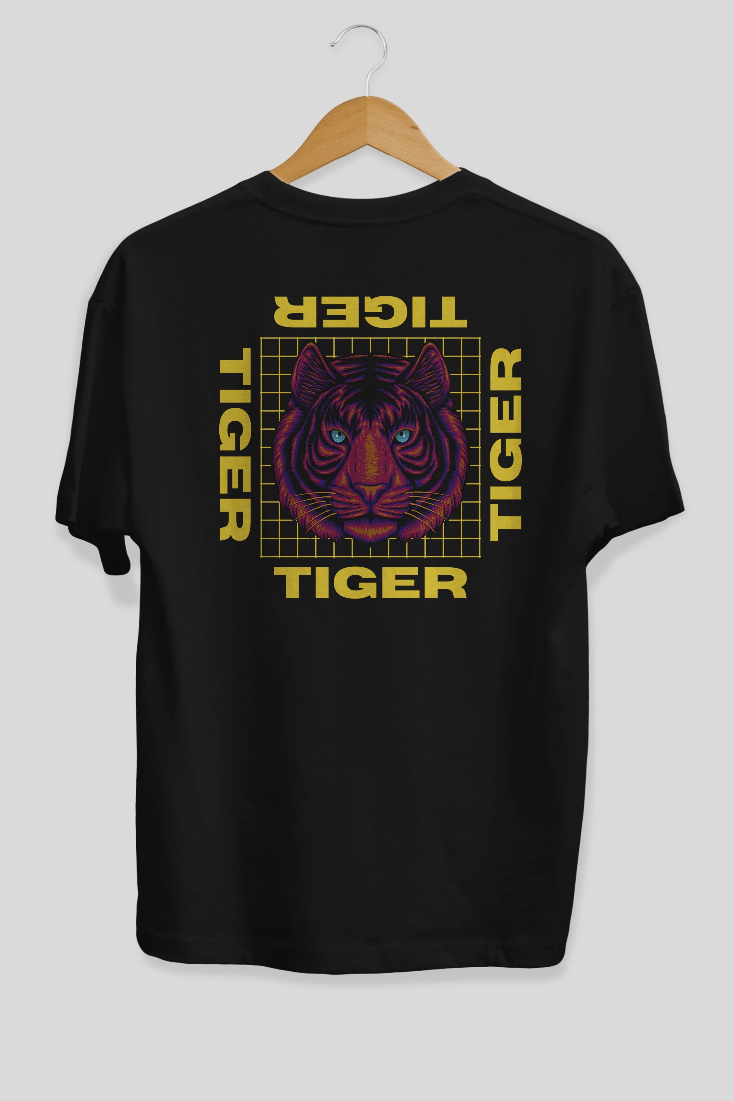 Tiger Yazılı Streetwear Arka Baskılı Oversize t-shirt Erkek Kadın Unisex