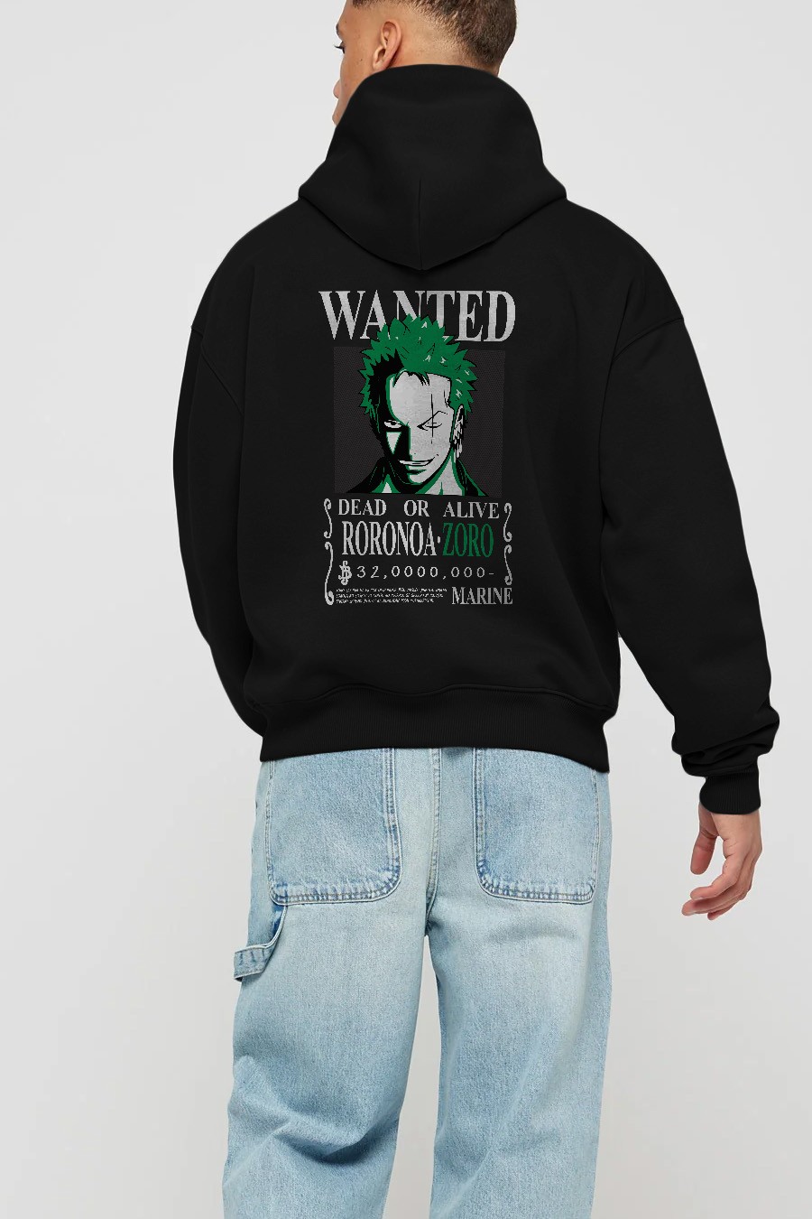 Roronoa Zoro Anime Arka Baskılı Hoodie Oversize Kapüşonlu Sweatshirt Erkek Kadın Unisex