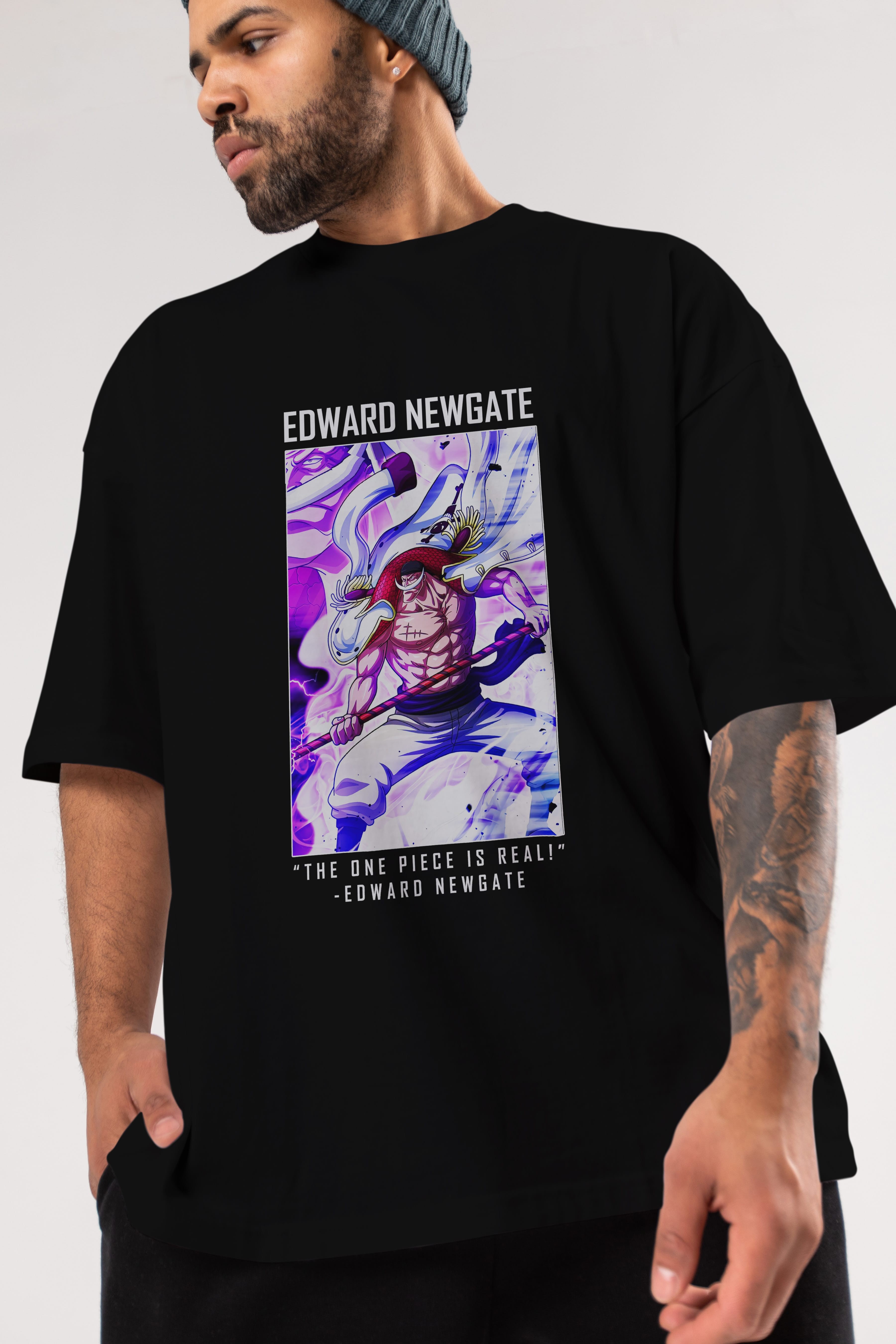 Edward Newgate Anime Ön Baskılı Oversize t-shirt Erkek Kadın Unisex