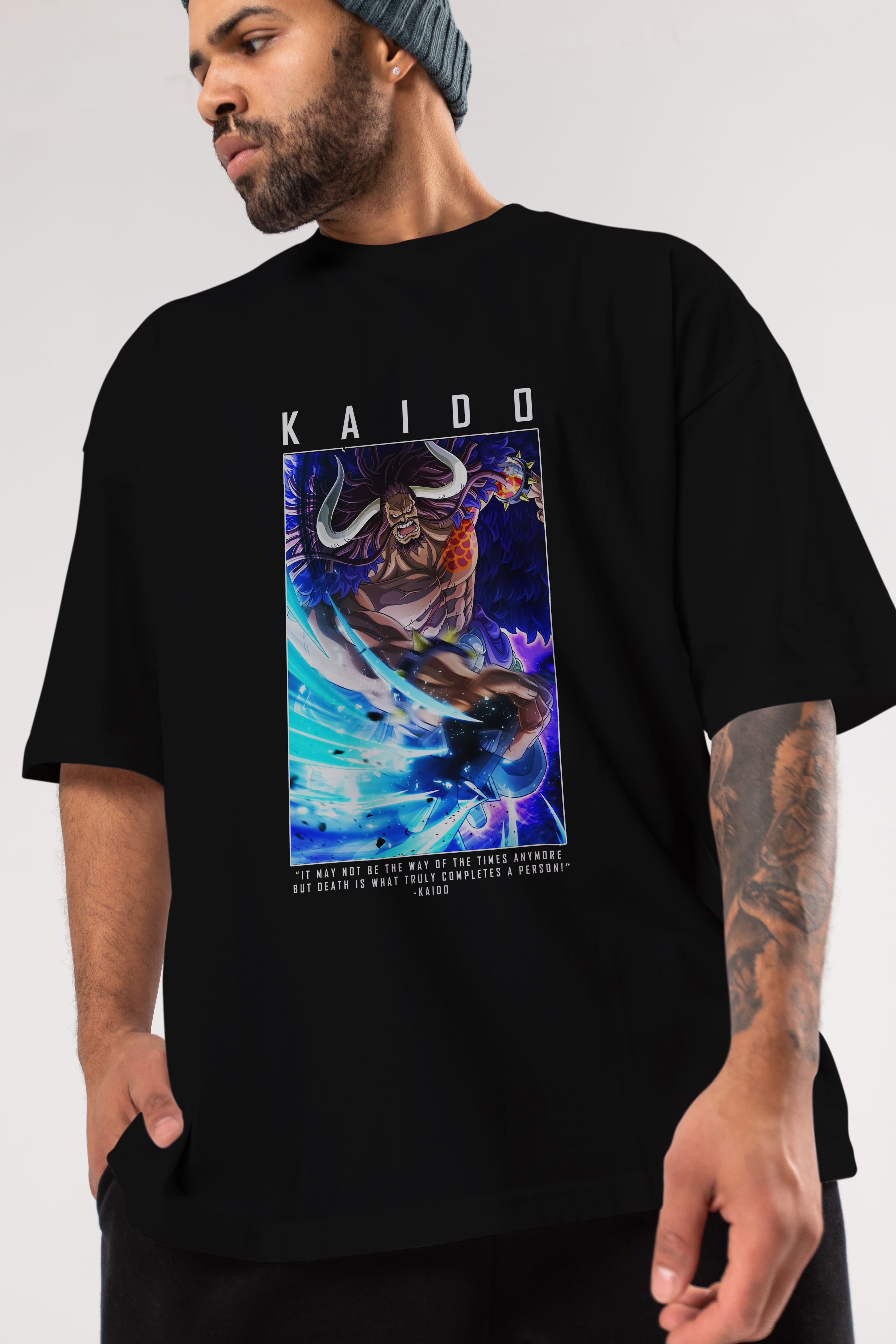 Kaido 2 Anime Ön Baskılı Oversize t-shirt Erkek Kadın Unisex