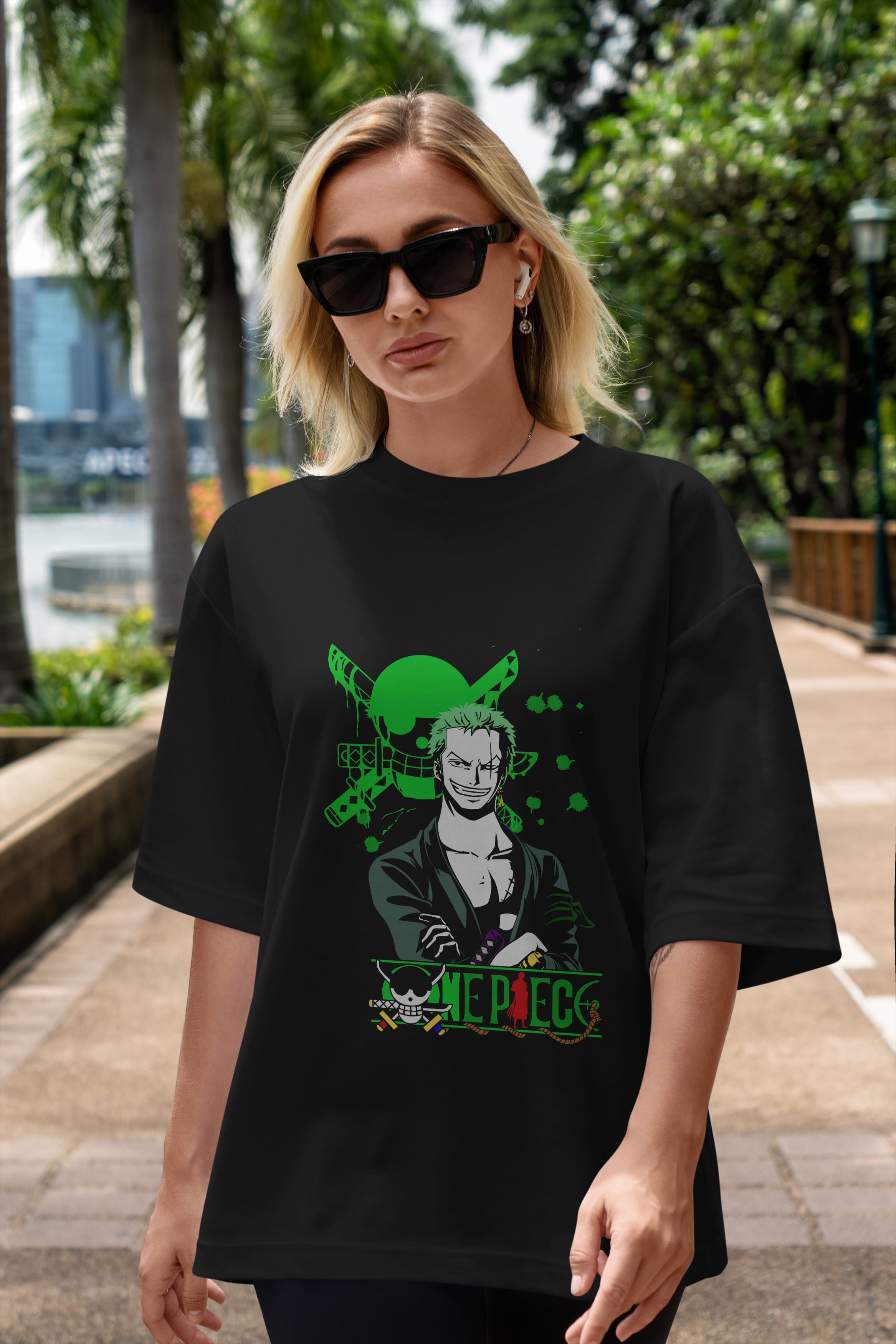 Roronoa Zoro 2 Anime Ön Baskılı Oversize t-shirt Erkek Kadın Unisex