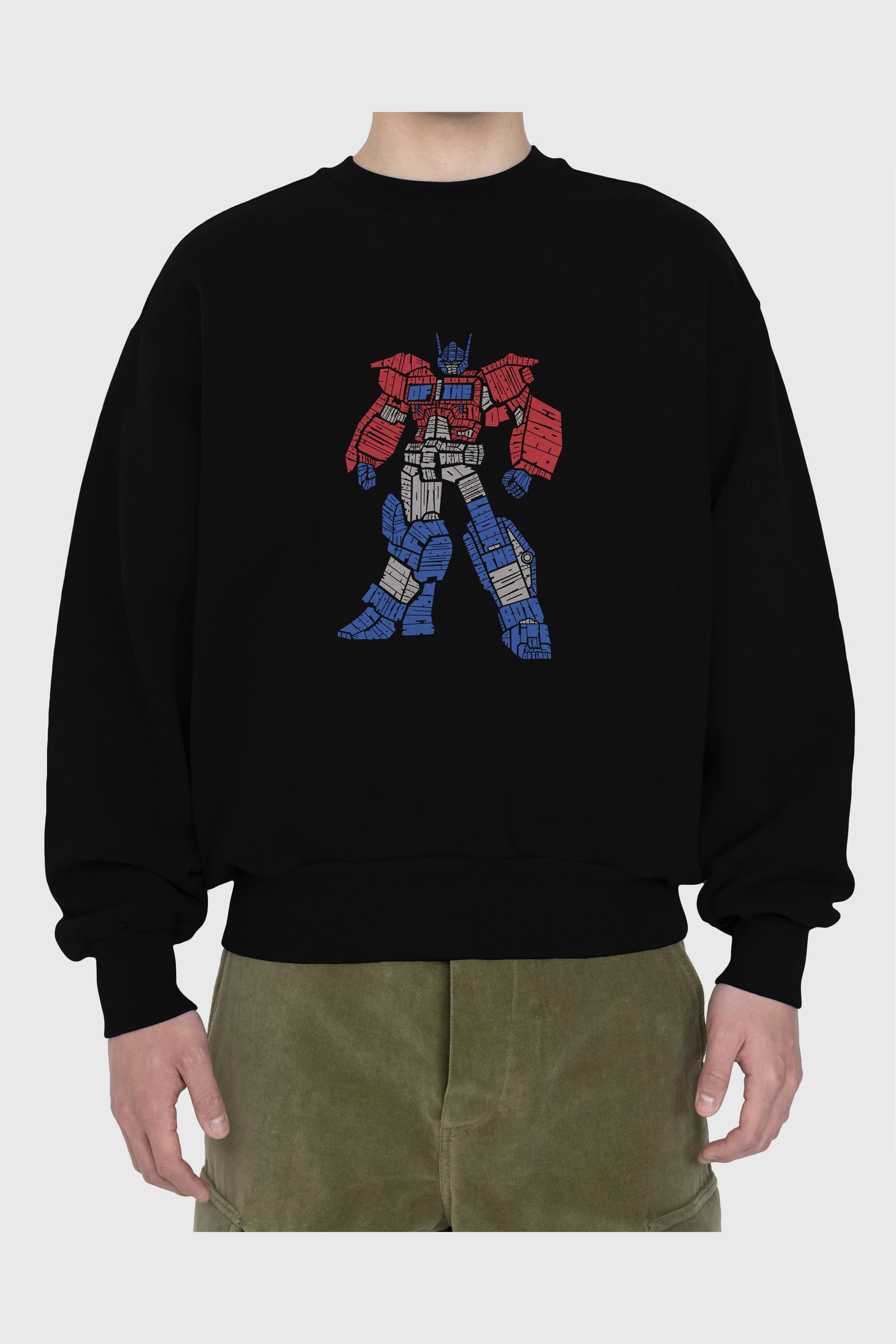 Optimus Prime Ön Baskılı Oversize Sweatshirt Erkek Kadın Unisex