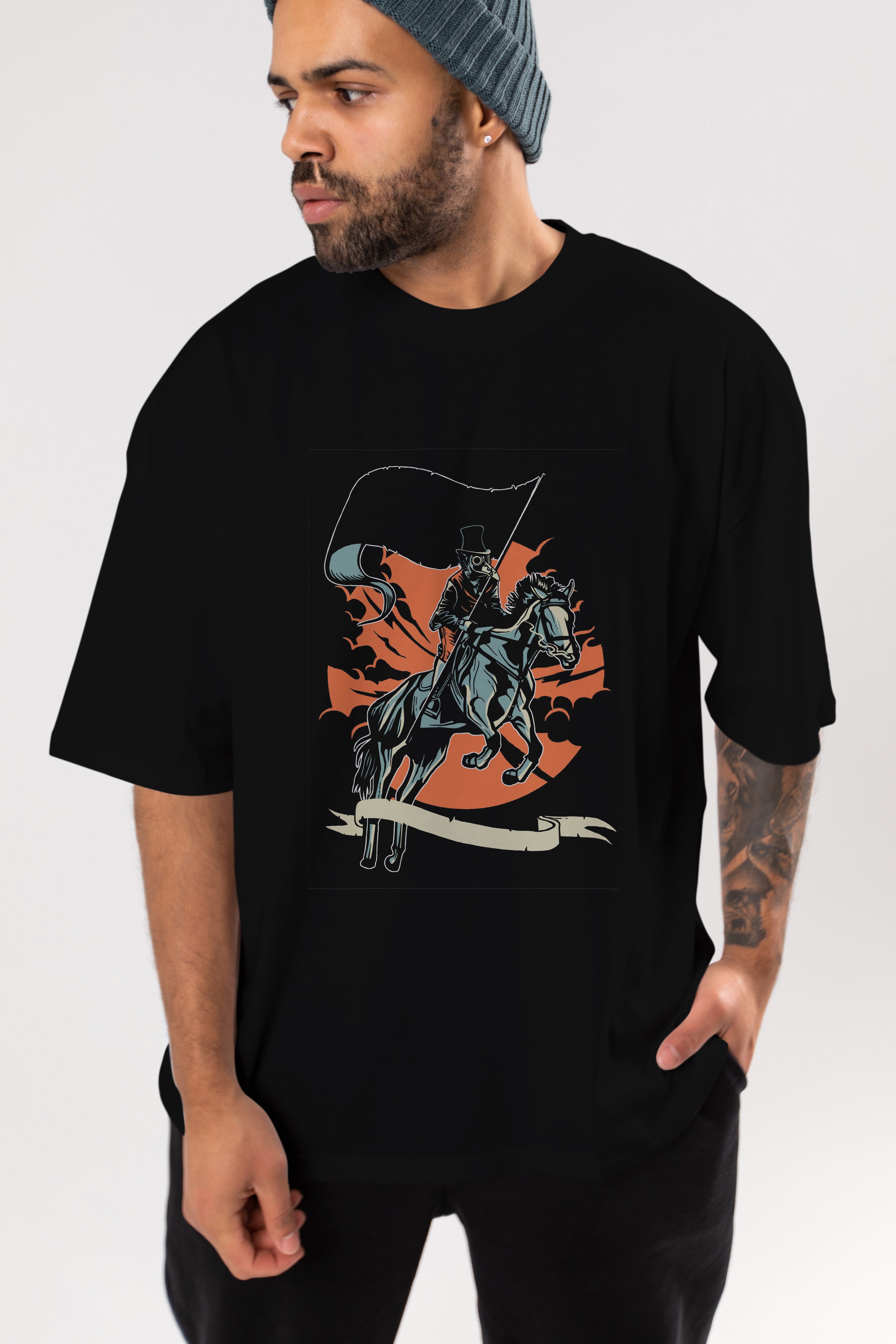 Plague Doctor Ön Baskılı Oversize t-shirt Erkek Kadın Unisex %100 Pamuk tişort