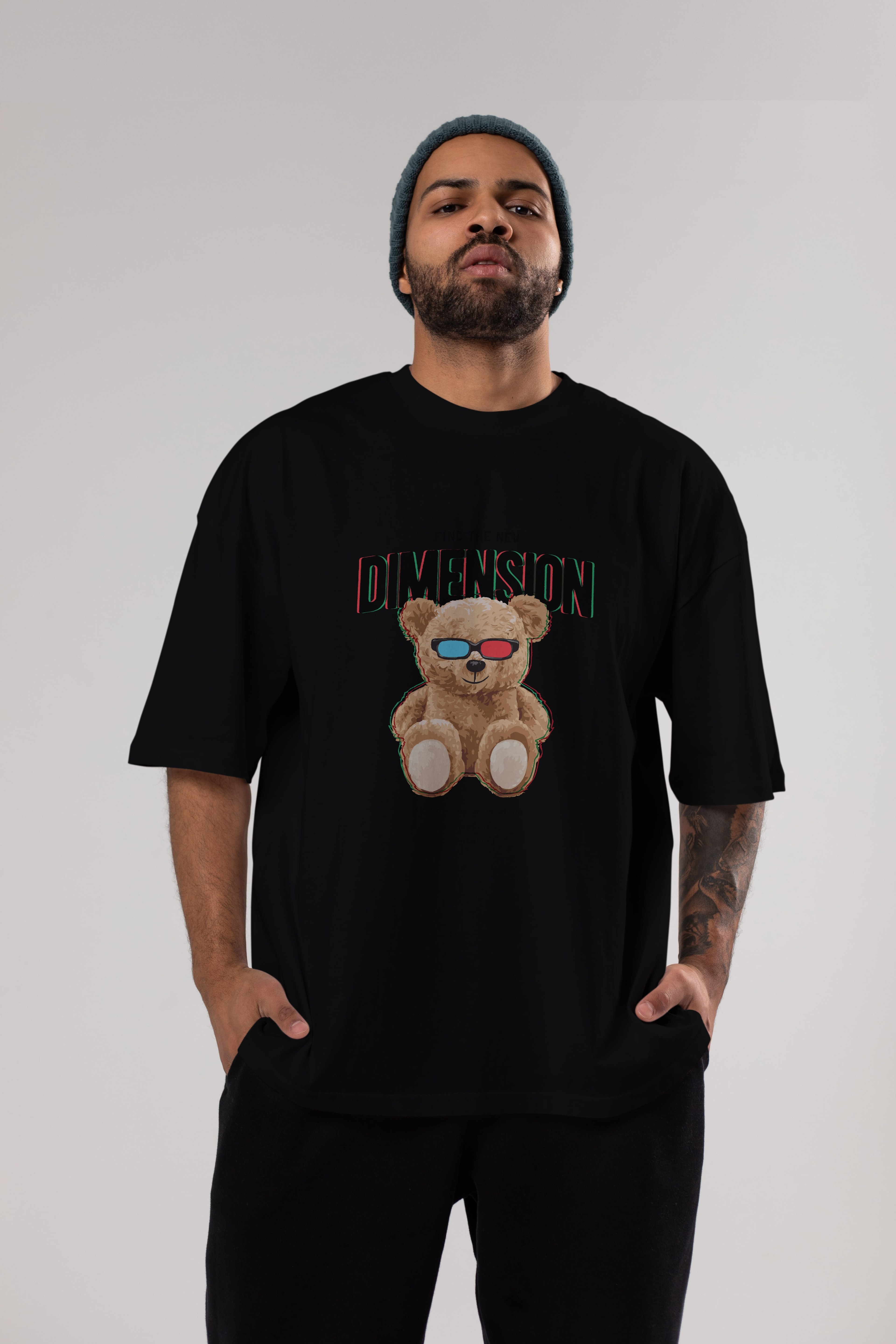 Teddy Bear Dimension Ön Baskılı Oversize t-shirt Erkek Kadın Unisex %100 Pamuk