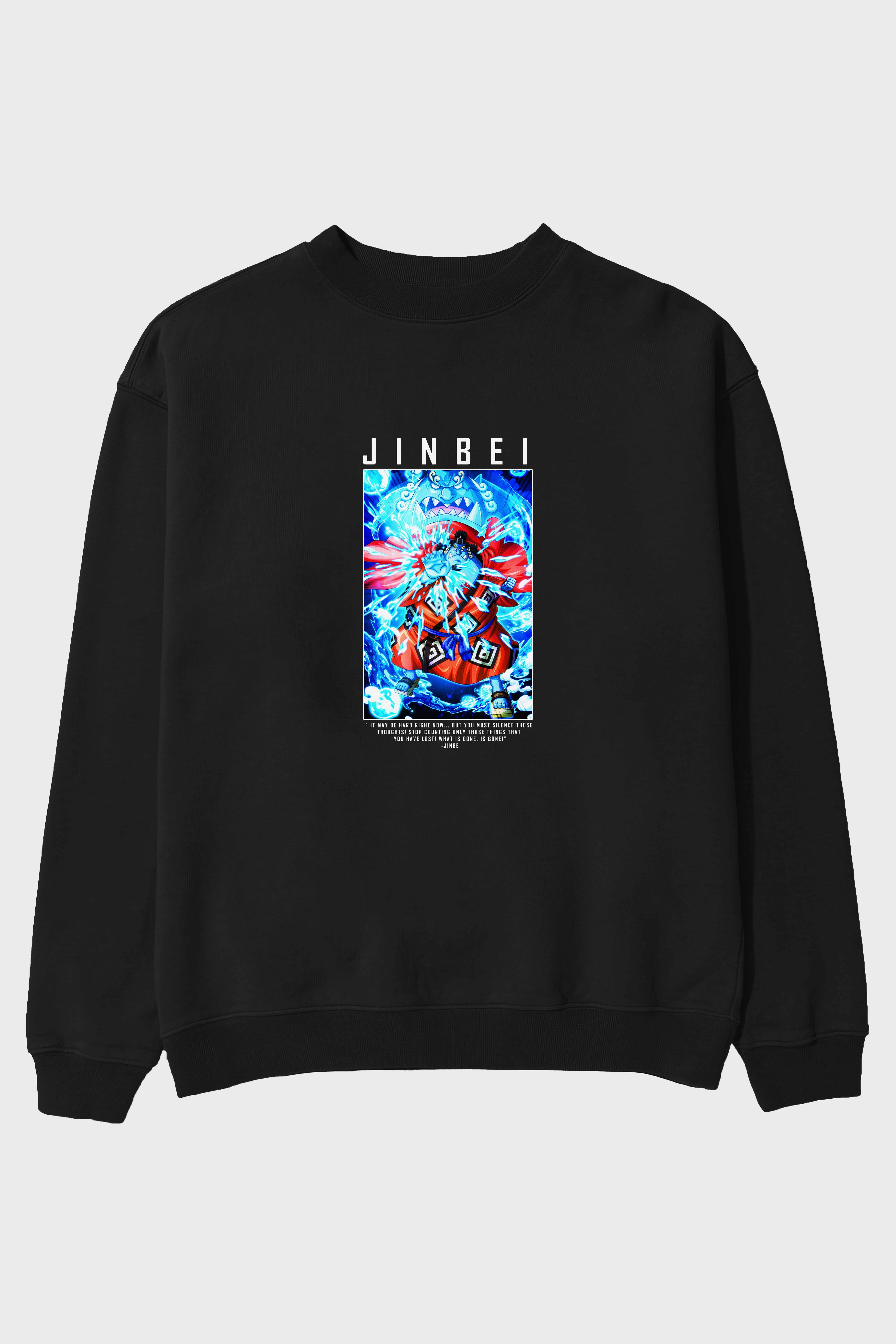 Jinbei Ön Baskılı Anime Oversize Sweatshirt Erkek Kadın Unisex