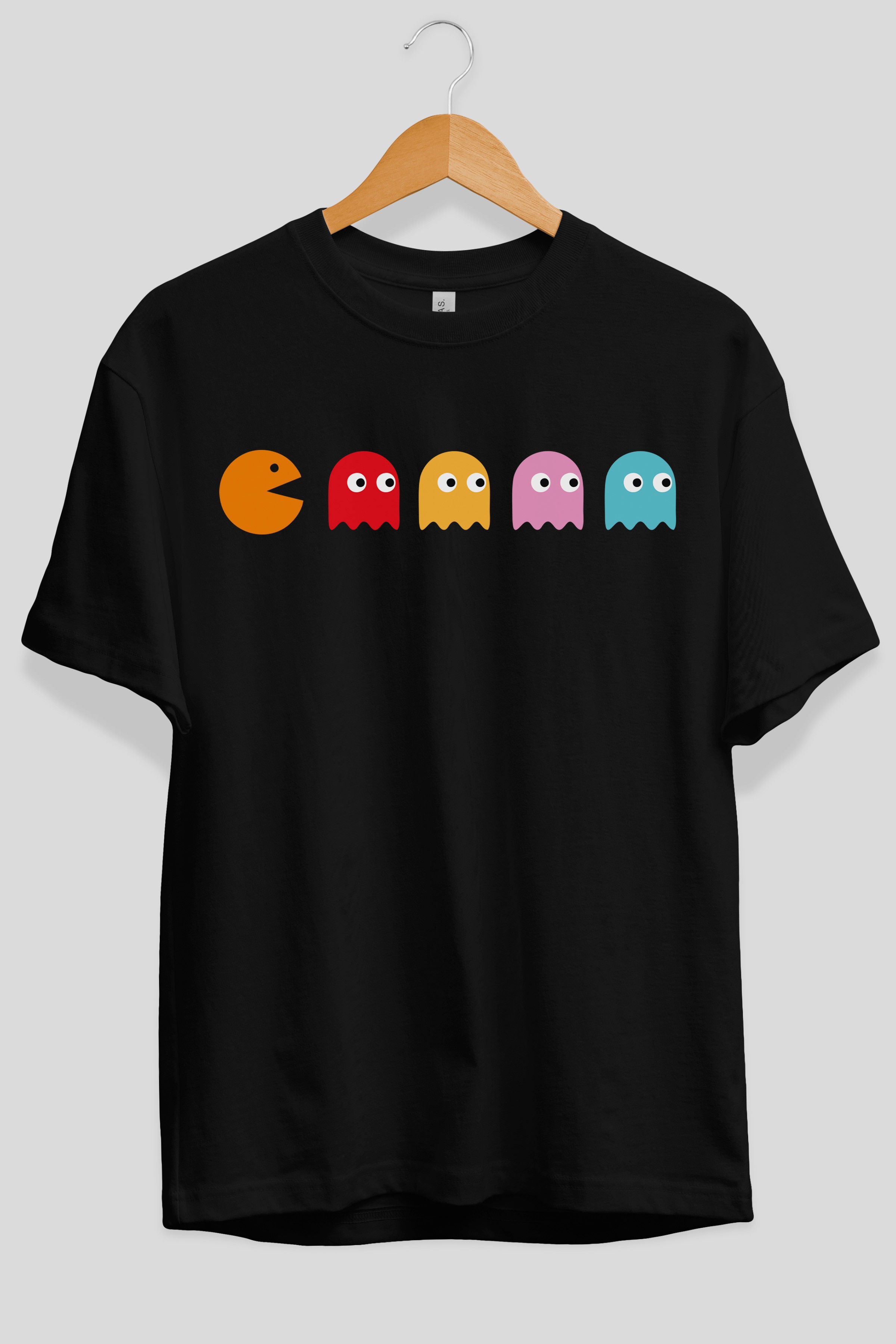Pac-Man game Ön Baskılı Oversize t-shirt %100 pamuk Erkek Kadın Unisex