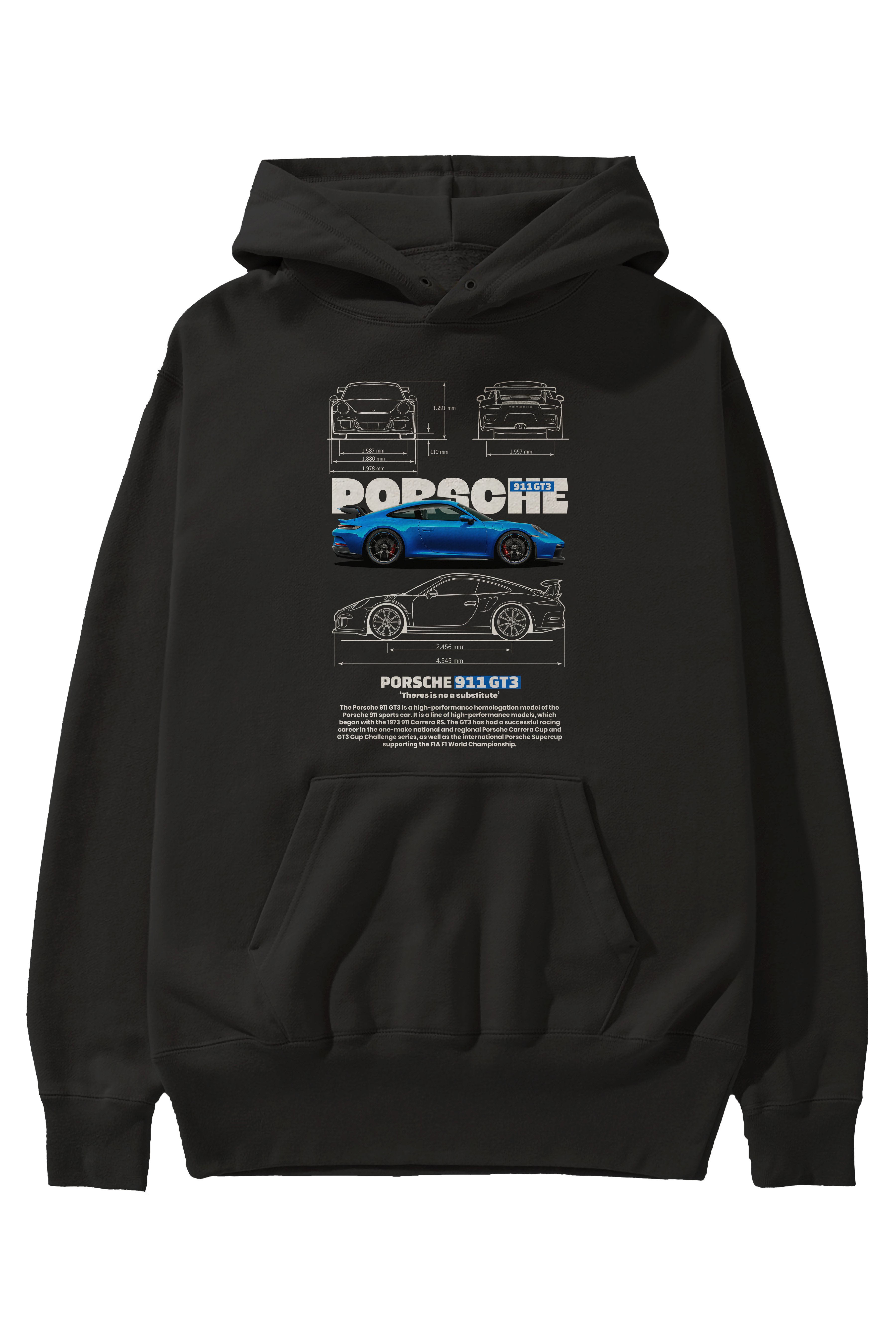 PORSCHE 911 GT3 Ön Baskılı Hoodie Oversize Kapüşonlu Sweatshirt Erkek Kadın Unisex