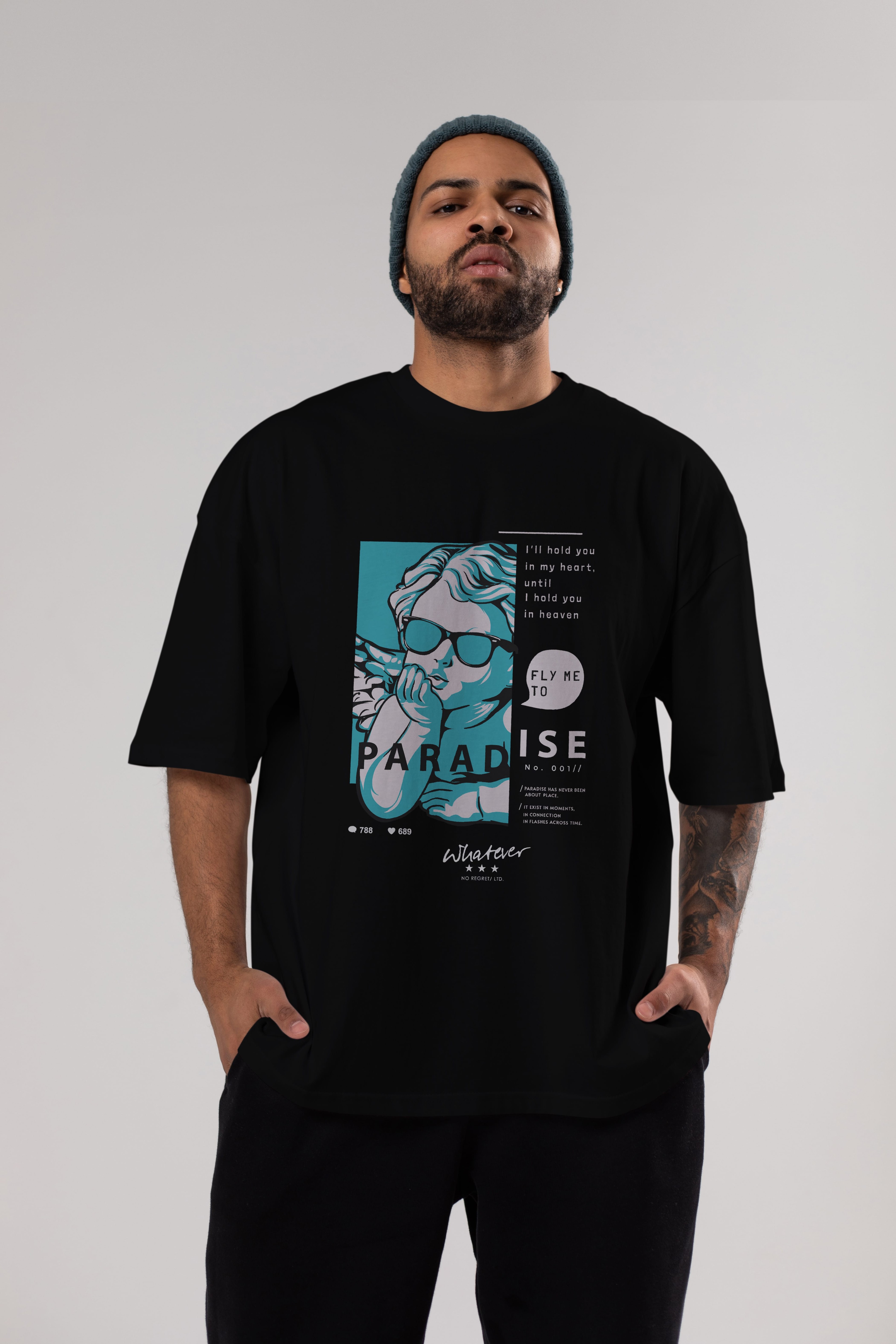 Paradise Fly to Me Ön Baskılı Oversize t-shirt Erkek Kadın Unisex