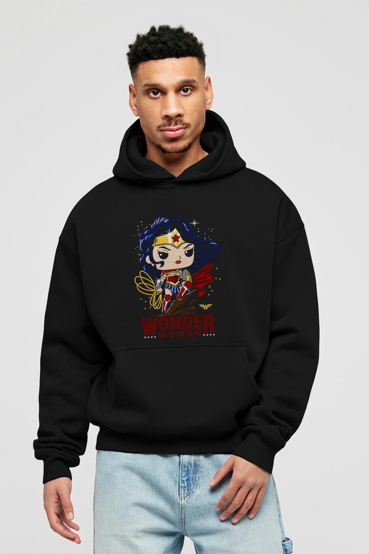 Wonder Woman (2) Ön Baskılı Hoodie Oversize Kapüşonlu Sweatshirt Erkek Kadın Unisex