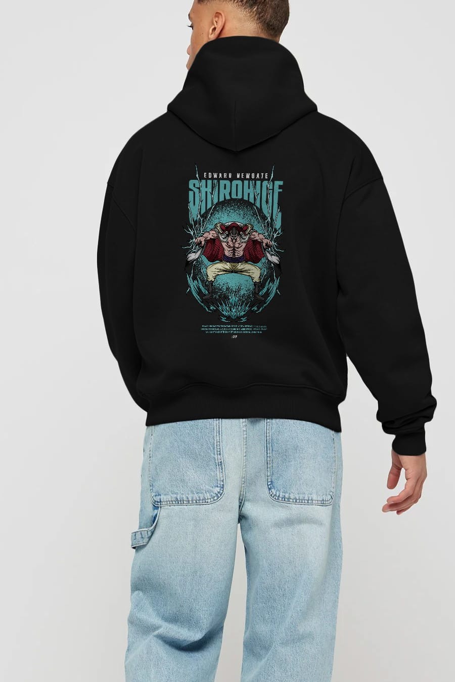 Shirohige Anime Arka Baskılı Hoodie Oversize Kapüşonlu Sweatshirt Erkek Kadın Unisex