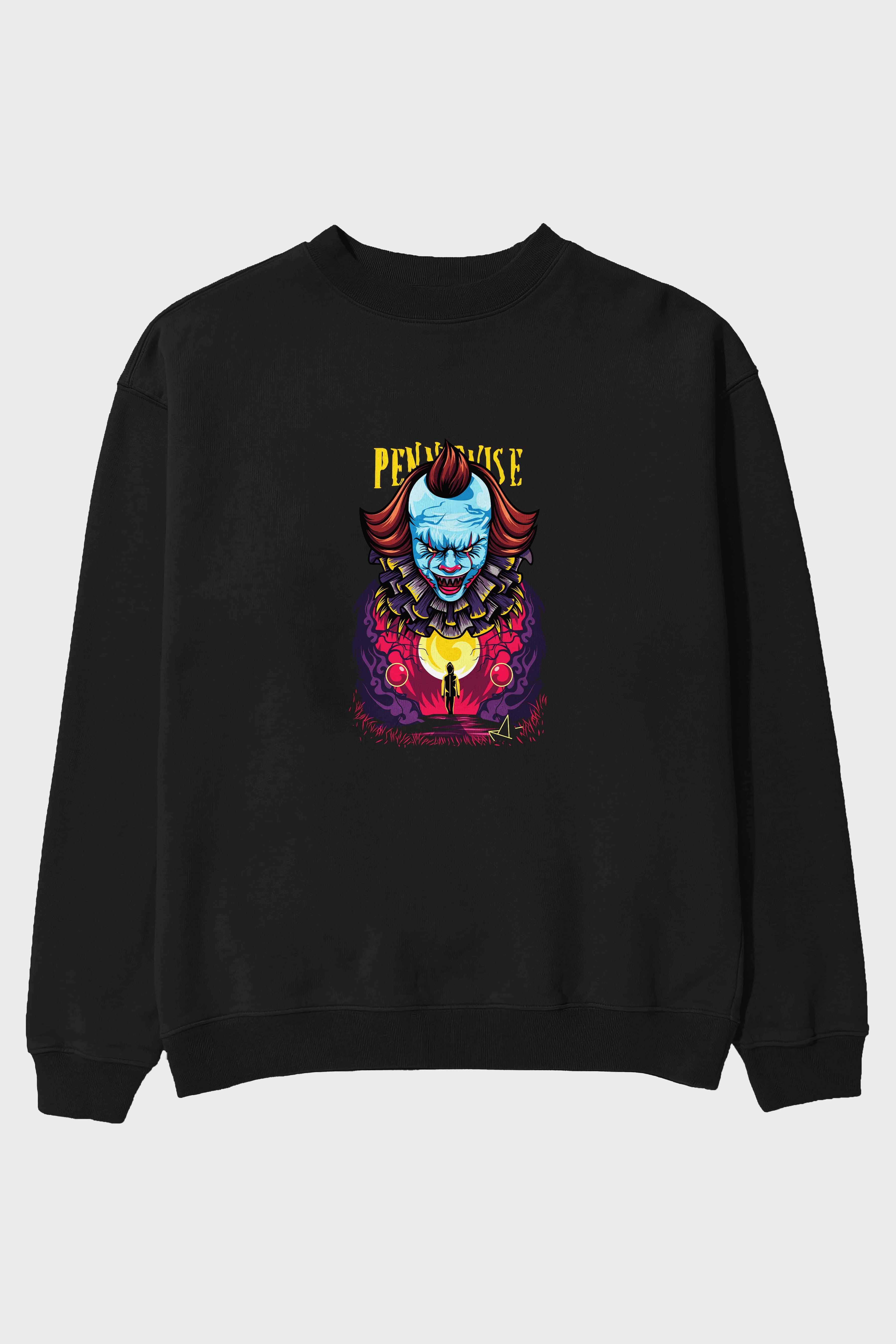 Pennywise (2) Ön Baskılı Oversize Sweatshirt Erkek Kadın Unisex