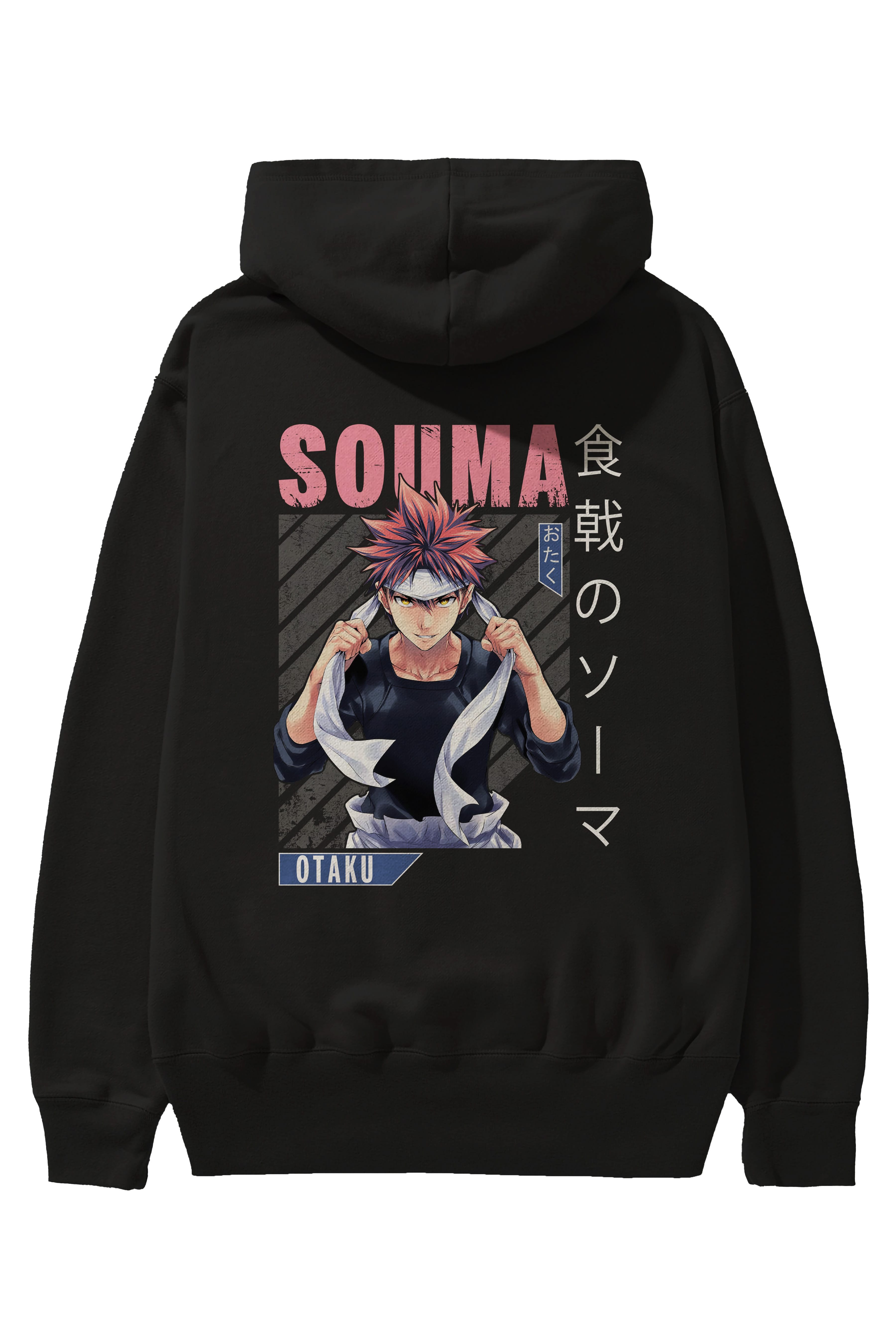 Souma Yukihira 8 Anime Arka Baskılı Hoodie Oversize Kapüşonlu Sweatshirt Erkek Kadın Unisex