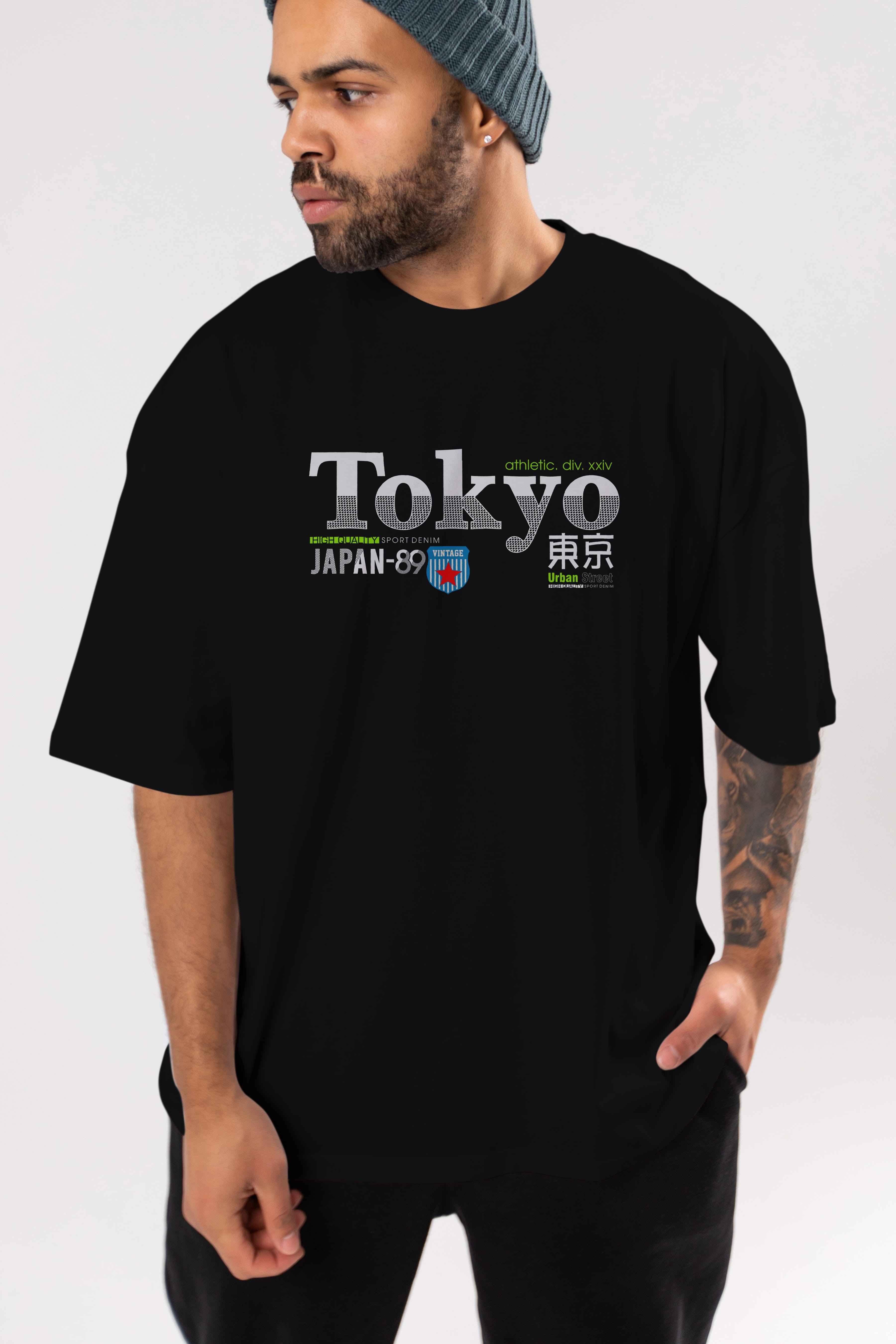 Tokyo 2 Ön Baskılı Oversize t-shirt Erkek Kadın Unisex