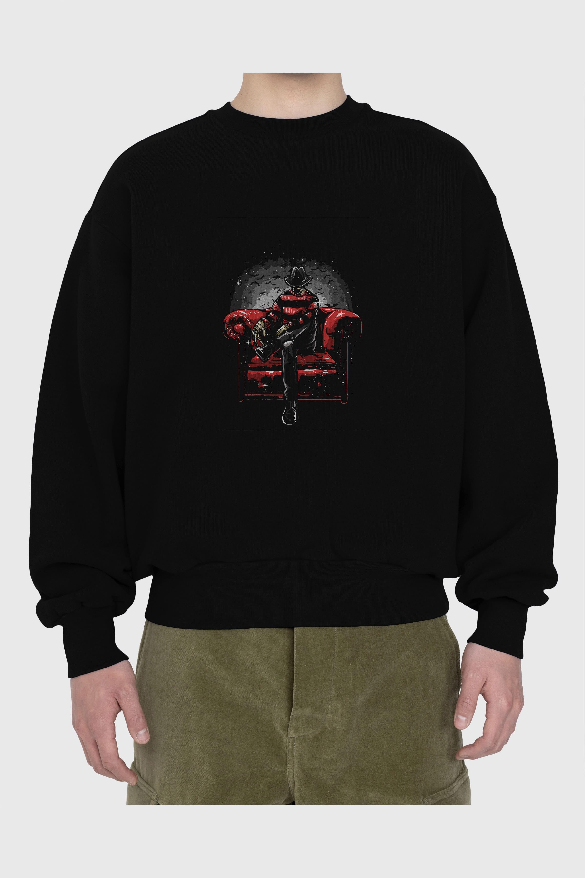 Nightmare Side Ön Baskılı Oversize Sweatshirt Erkek Kadın Unisex