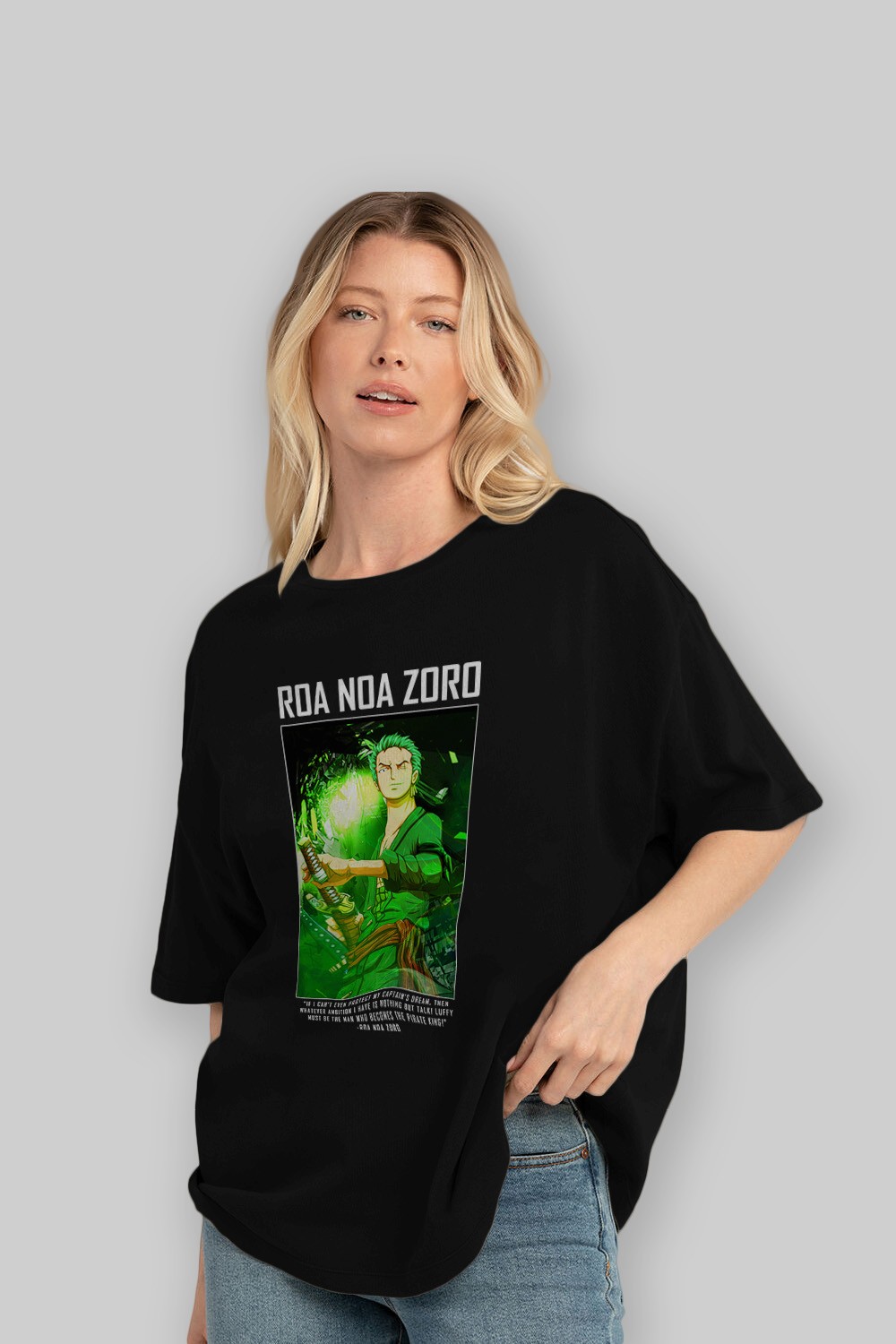 Roronoa Zoro 5 Anime Ön Baskılı Oversize t-shirt Erkek Kadın Unisex