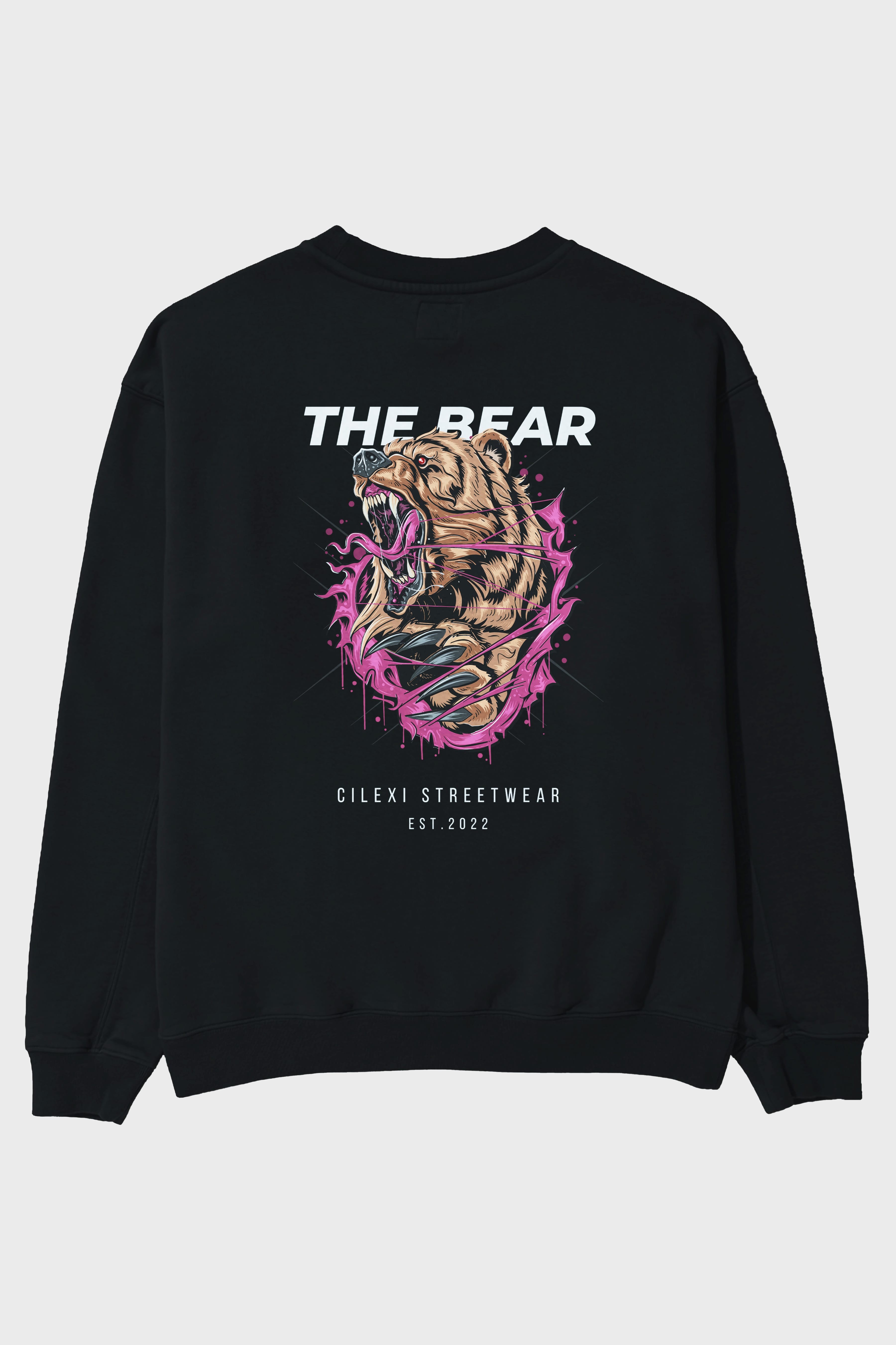The Bear Arka Baskılı Oversize Sweatshirt Erkek Kadın Unisex