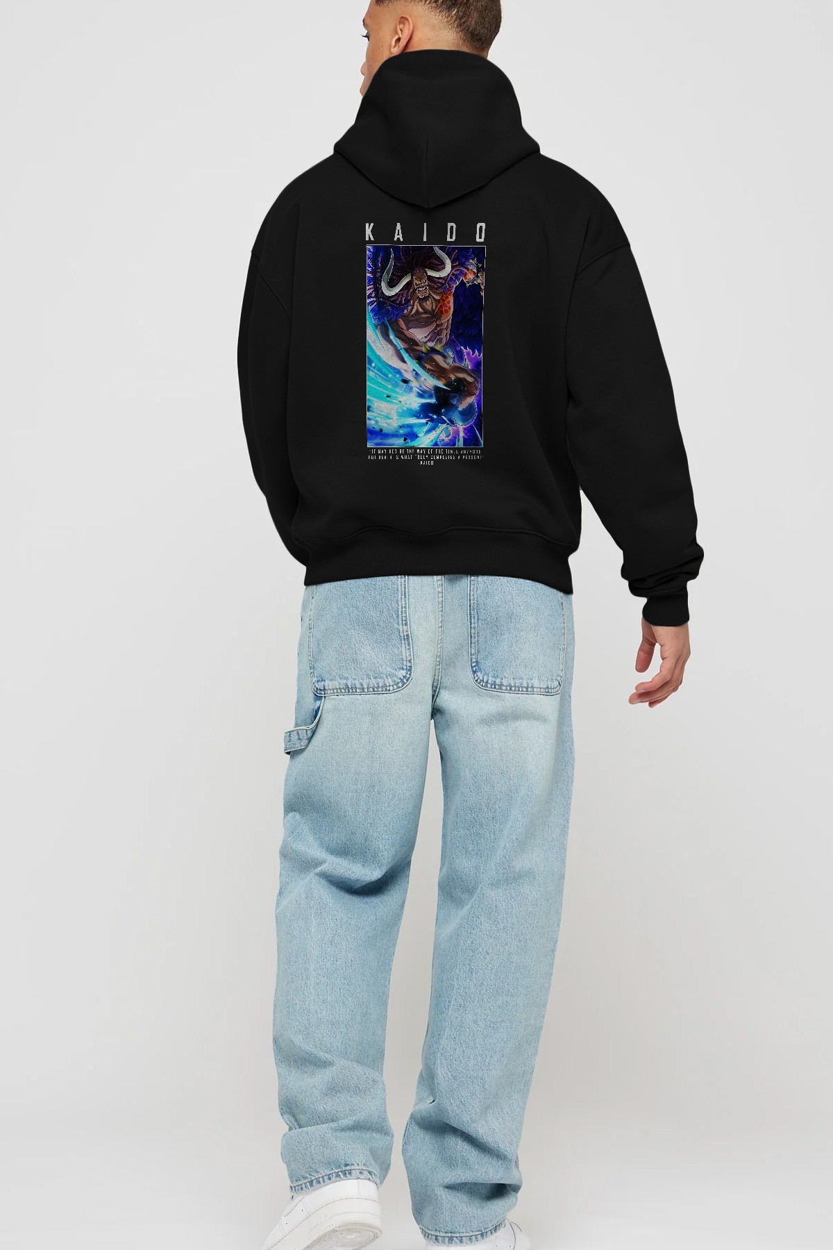 Kaido 2 Anime Arka Baskılı Hoodie Oversize Kapüşonlu Sweatshirt Erkek Kadın Unisex