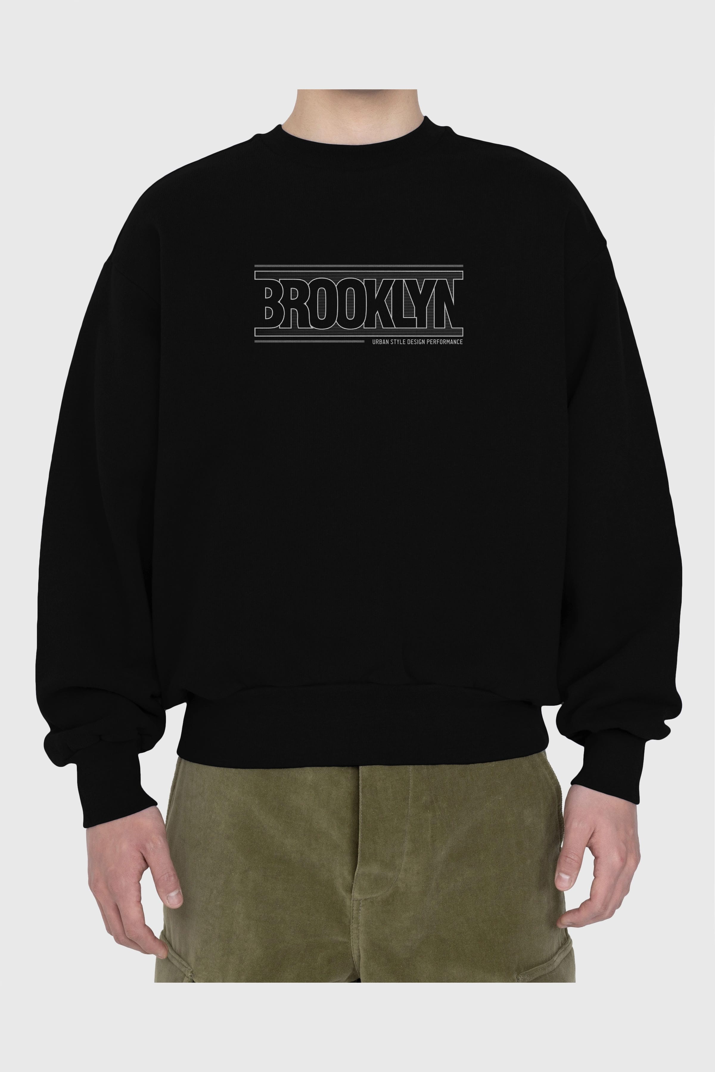 Brooklyn Ön Baskılı Oversize Sweatshirt Erkek Kadın Unisex
