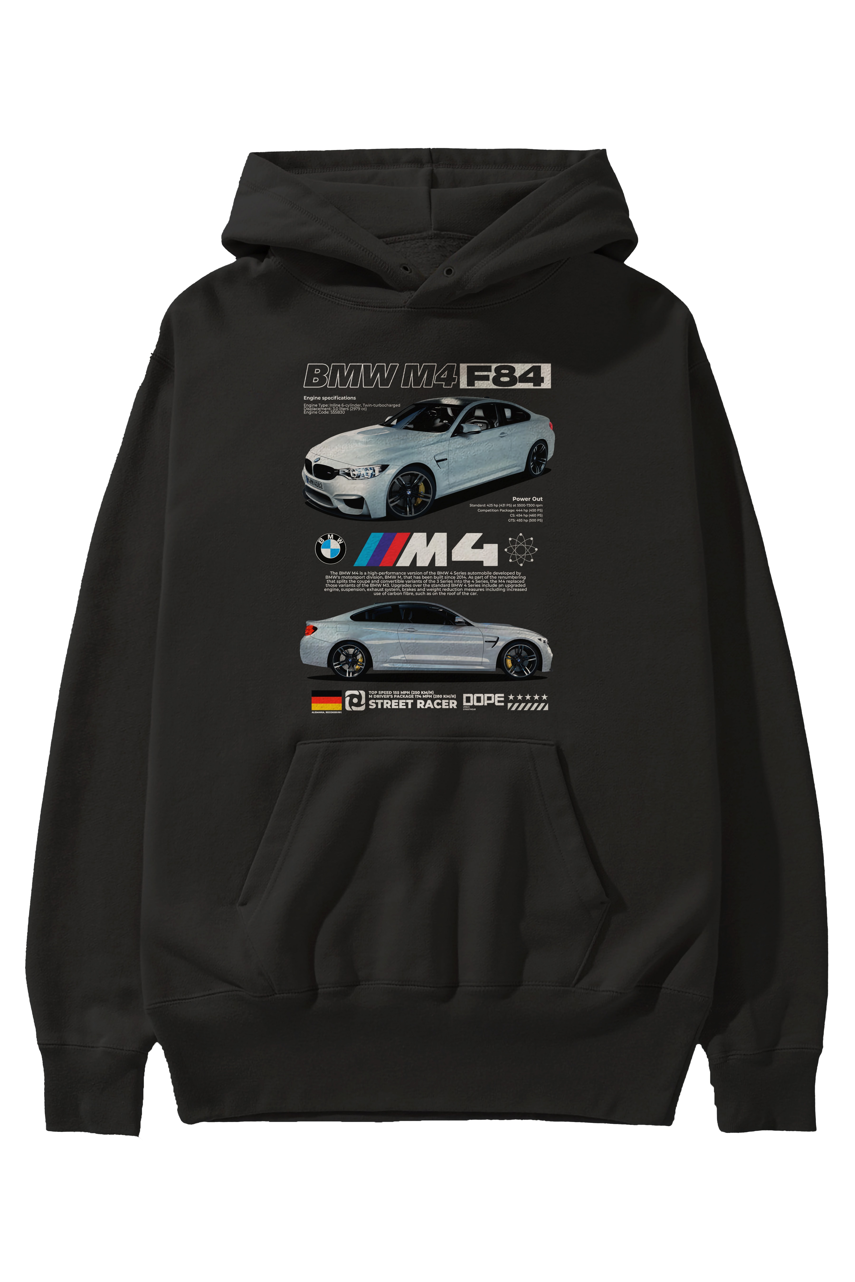 BMW M4 F84 Ön Baskılı Hoodie Oversize Kapüşonlu Sweatshirt Erkek Kadın Unisex