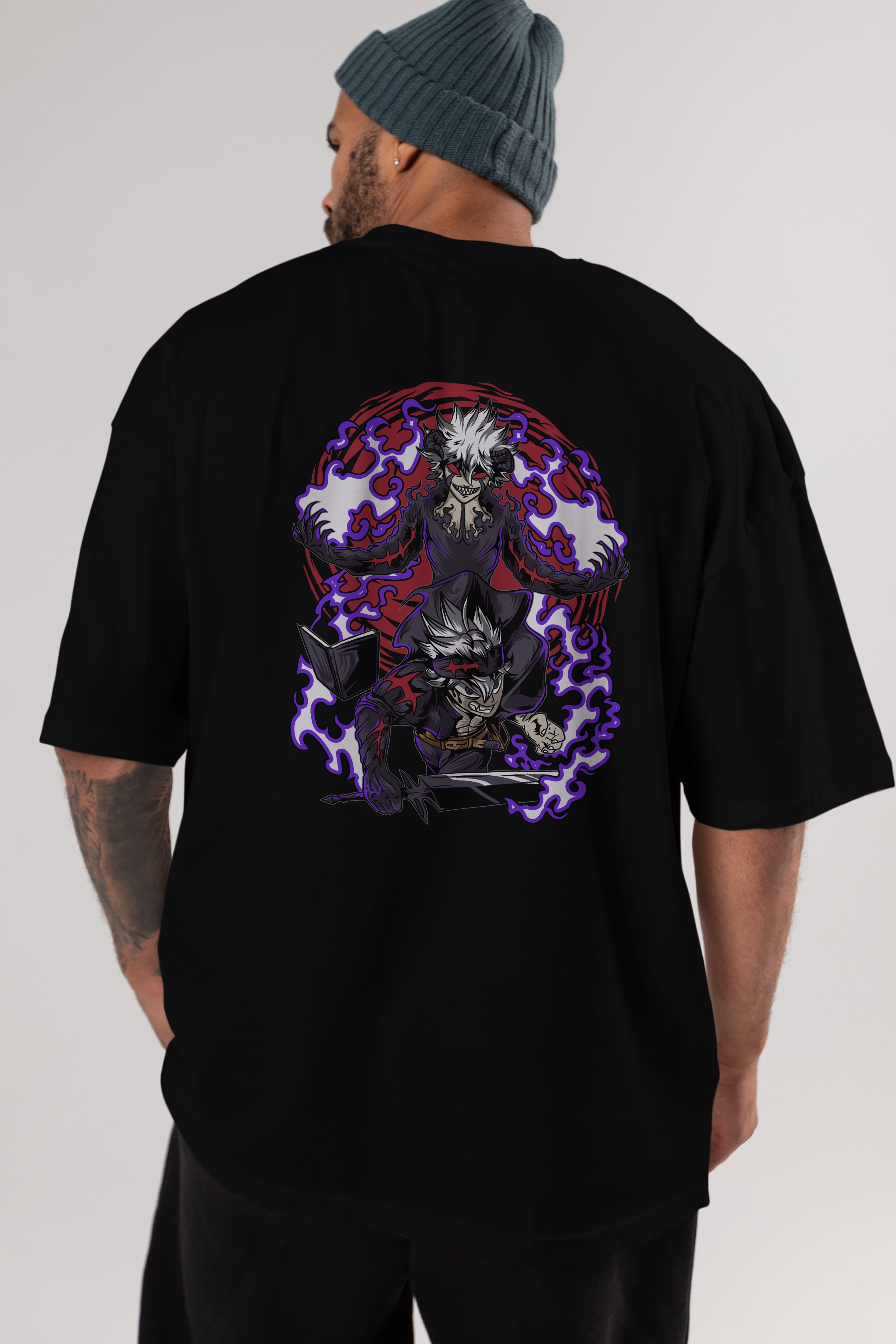 BLACK CLOVER DEVIL UNION Anime Arka Baskılı Oversize t-shirt Erkek Kadın Unisex