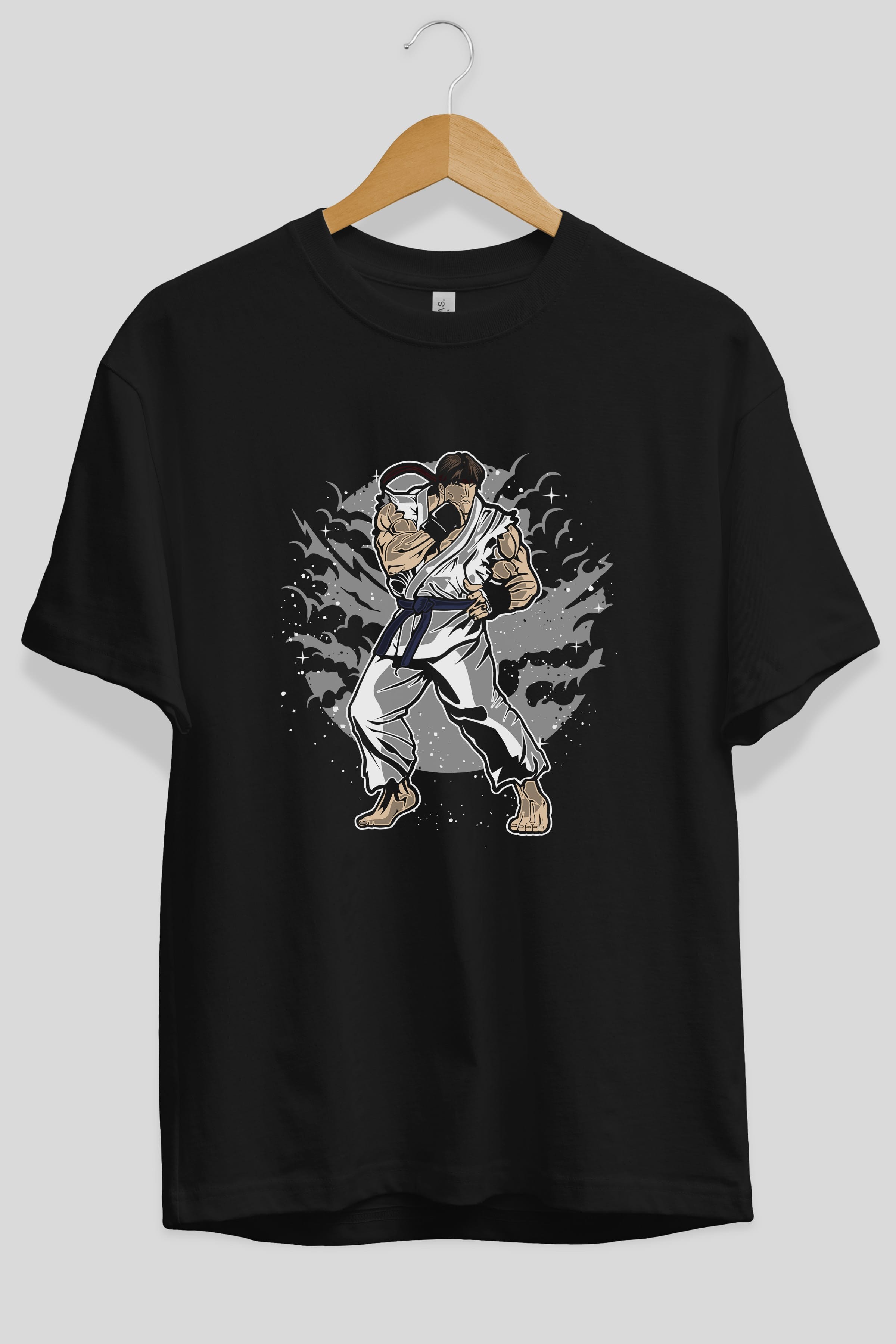 RYU Ön Baskılı Oversize t-shirt Erkek Kadın Unisex %100 Pamuk tişort