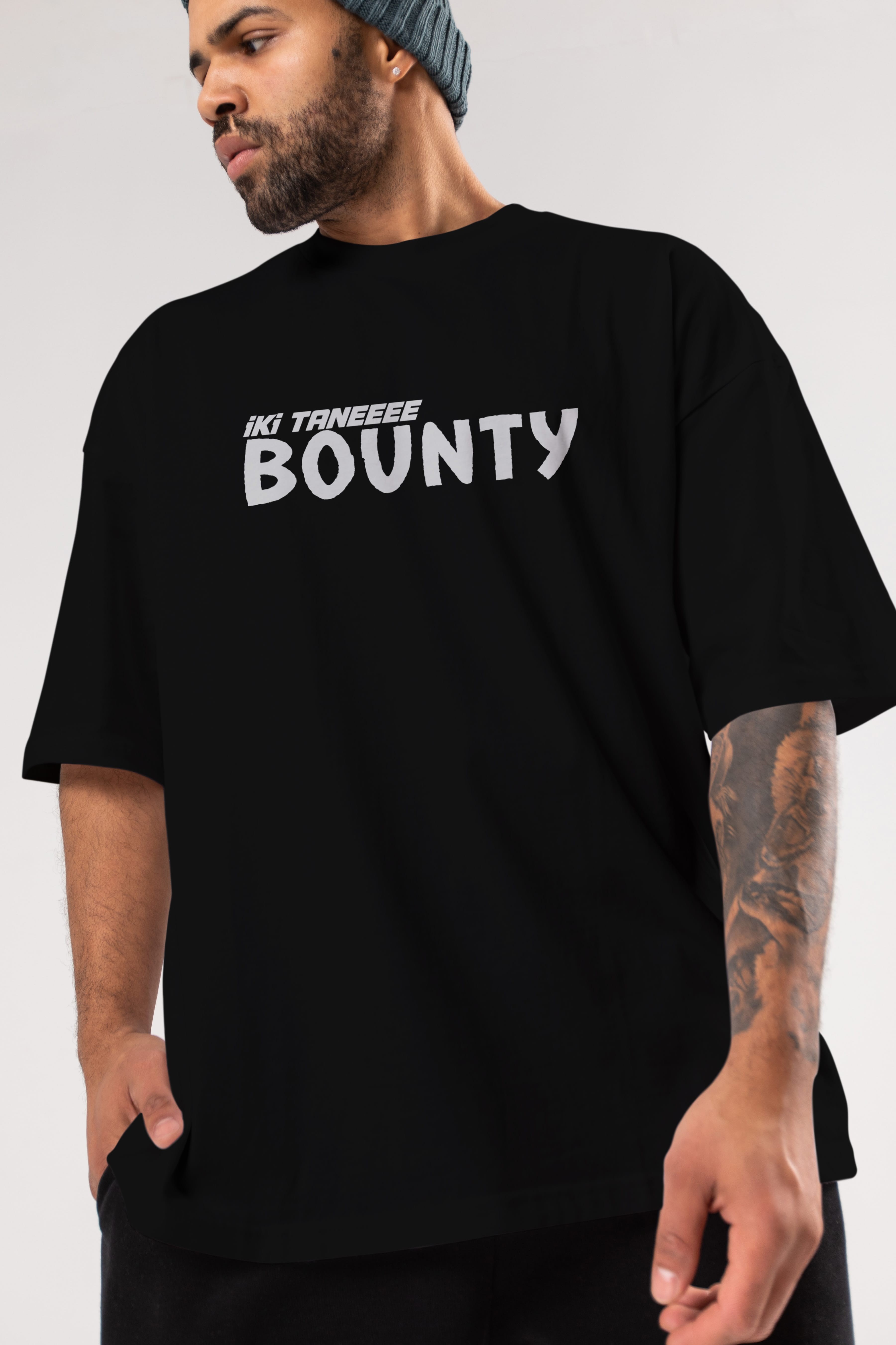 İki Tane Bounty Ön Baskılı Oversize t-shirt %100 pamuk Erkek Kadın Unisex