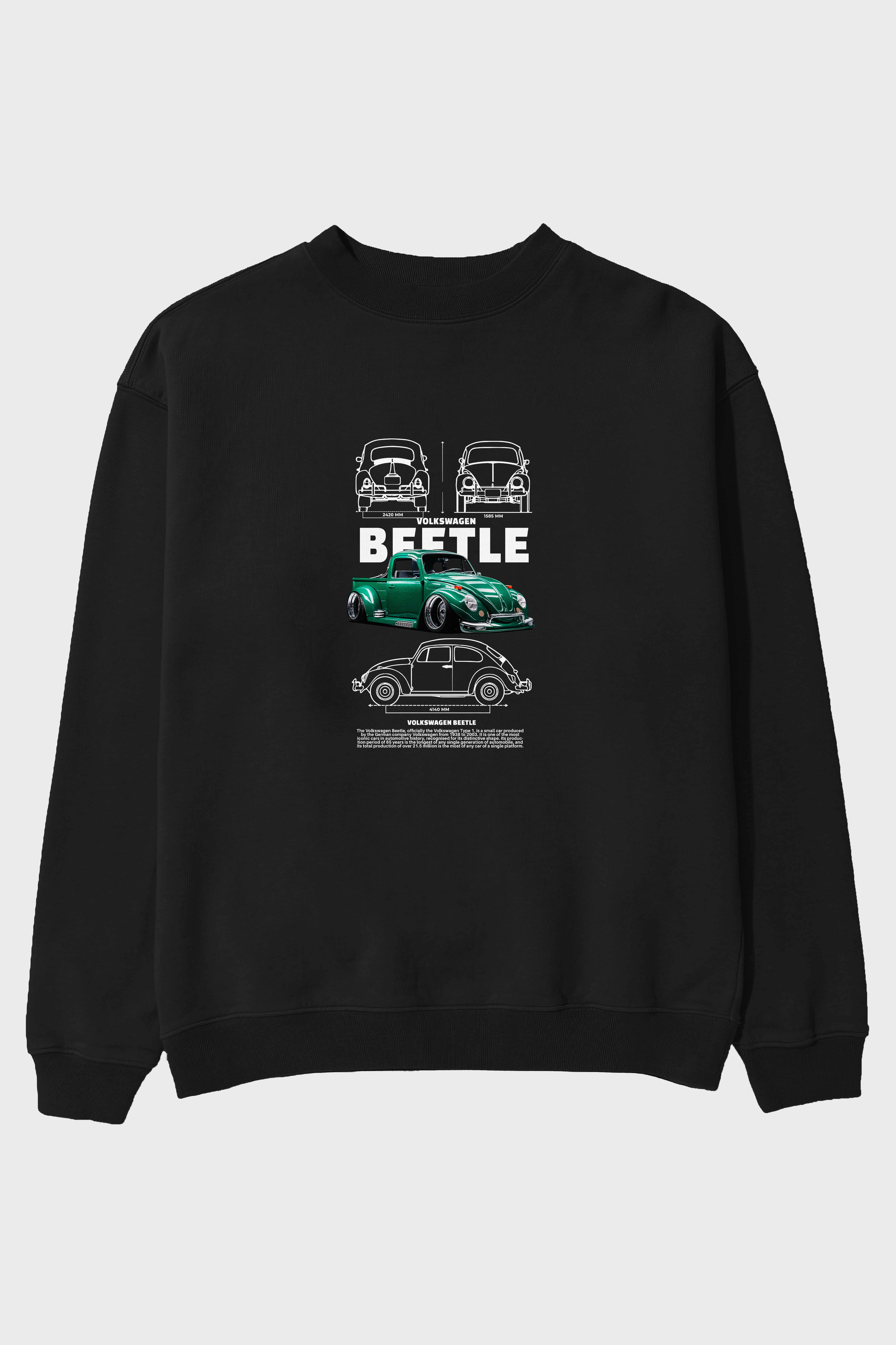 Volkswagen Beetle 1 Ön Baskılı Anime Oversize Sweatshirt Erkek Kadın Unisex