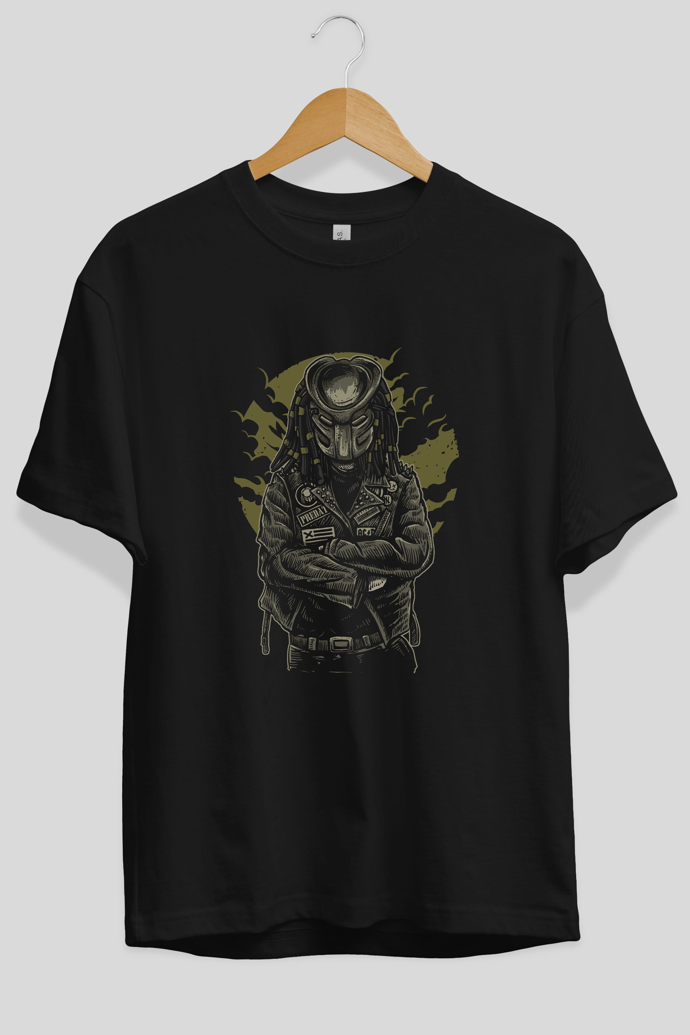 Predator Ön Baskılı Oversize t-shirt Erkek Kadın Unisex %100 Pamuk tişort