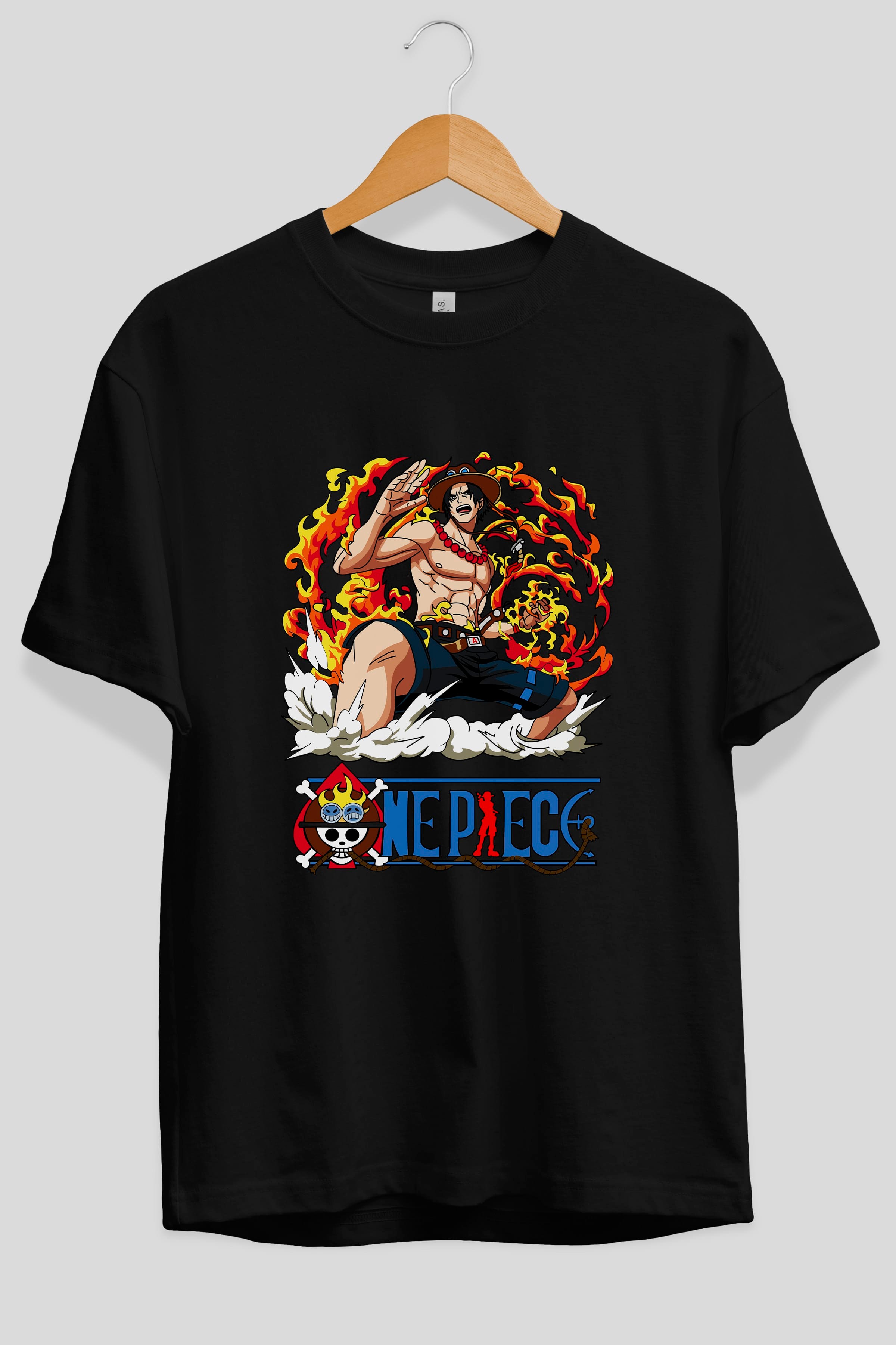 One Piece Anime Ön Baskılı Oversize t-shirt Erkek Kadın Unisex