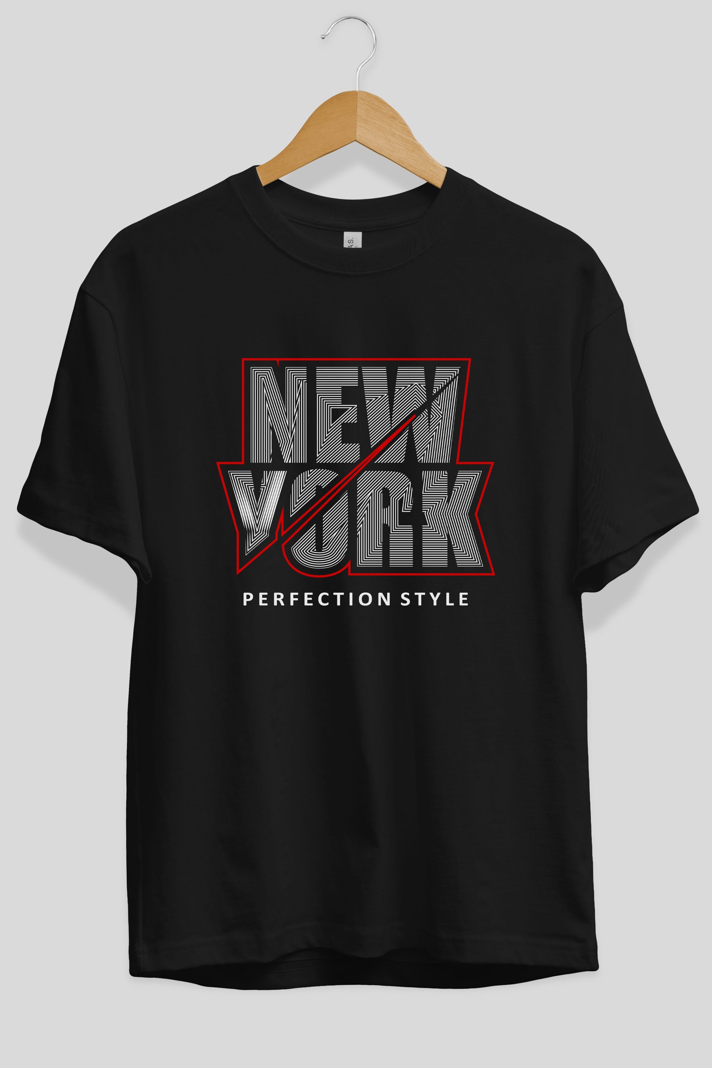 New York Perfection Style Ön Baskılı Oversize t-shirt Erkek Kadın Unisex