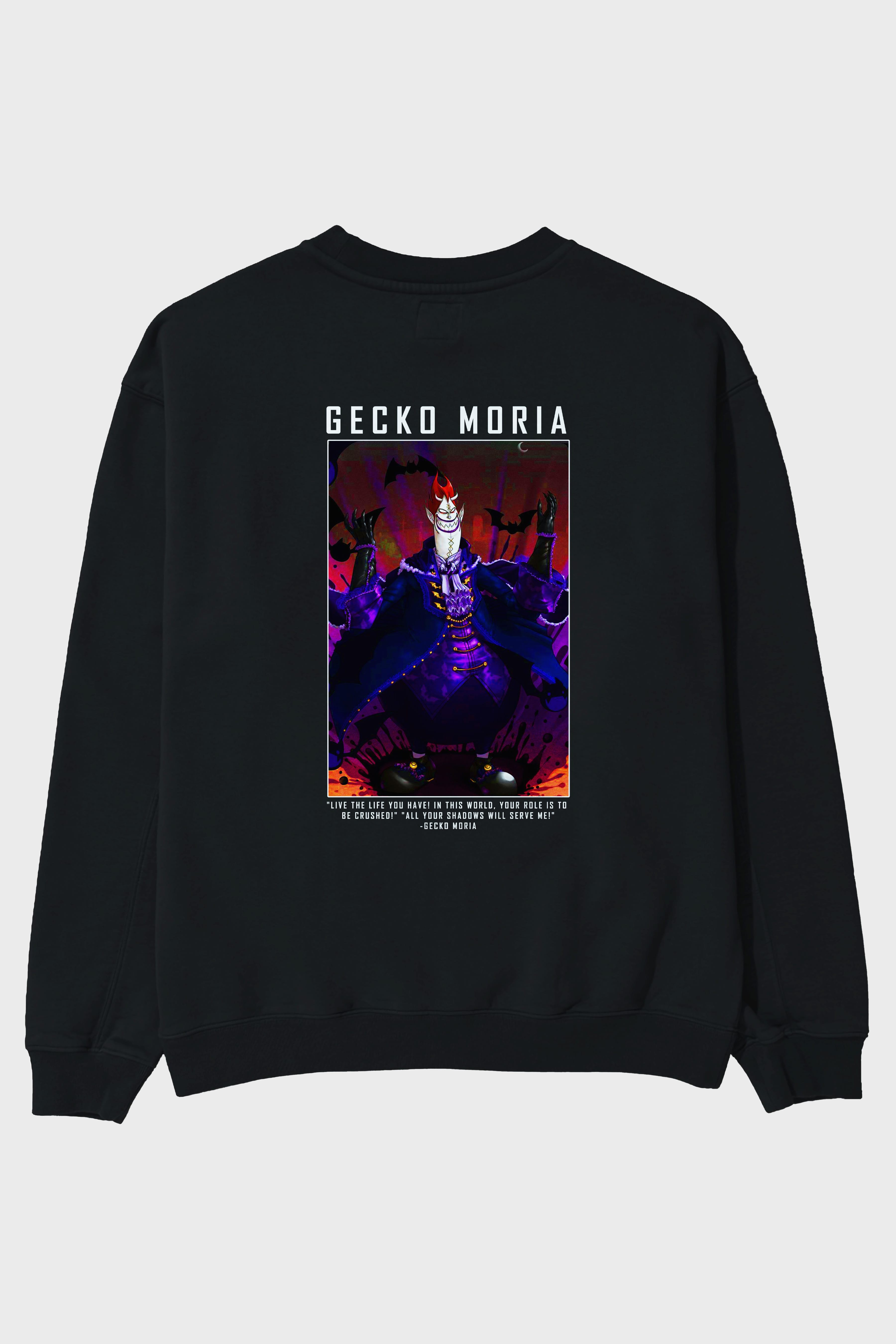 Gecko Moria Arka Baskılı Anime Oversize Sweatshirt Erkek Kadın Unisex