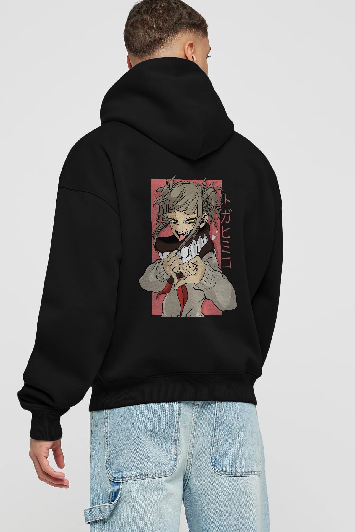 Himiko Toga Anime Arka Baskılı Hoodie Oversize Kapüşonlu Sweatshirt Erkek Kadın Unisex
