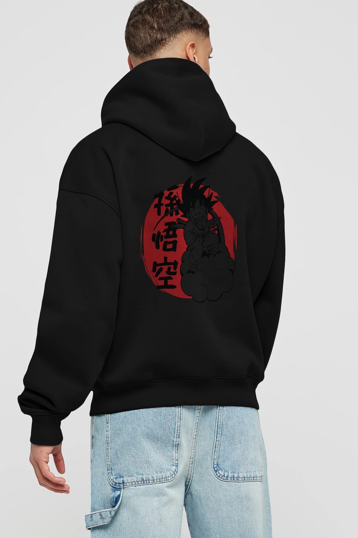 DRAGON BALL Anime Arka Baskılı Hoodie Oversize Kapüşonlu Sweatshirt Erkek Kadın Unisex