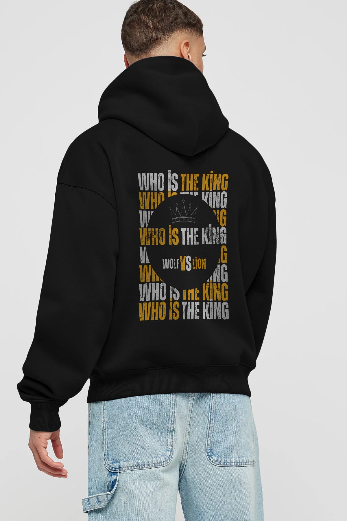 Who Is The King Yazılı Arka Baskılı Oversize Hoodie Kapüşonlu Sweatshirt Erkek Kadın Unisex